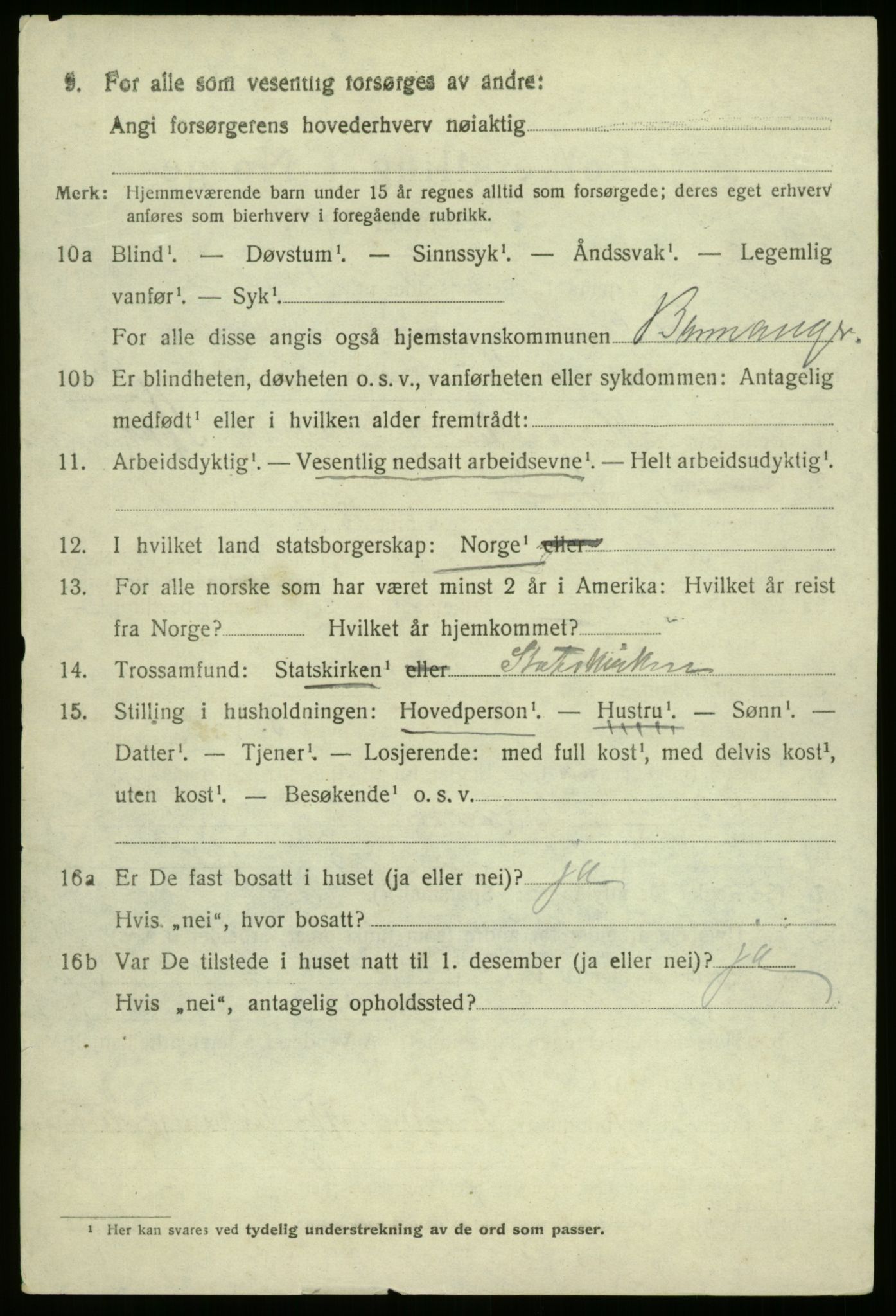 SAB, 1920 census for Bremanger, 1920, p. 1739