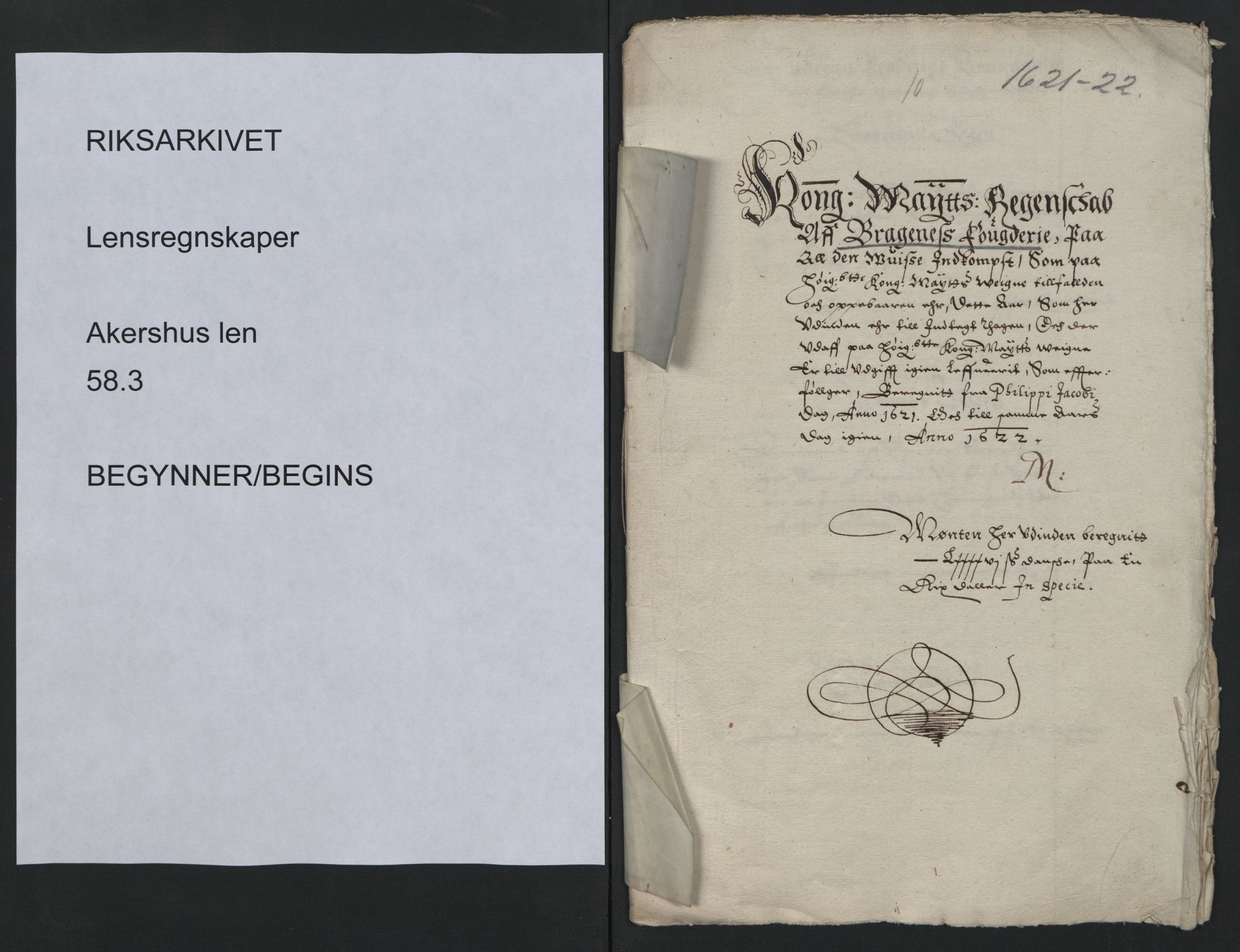 Rentekammeret inntil 1814, Reviderte regnskaper, Lensregnskaper, AV/RA-EA-5023/R/Rb/Rba/L0058: Akershus len, 1620-1622