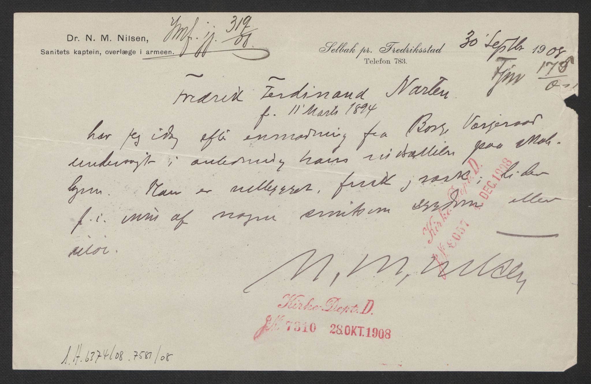 Falstad skolehjem, AV/RA-S-1676/E/Eb/L0009: Elevmapper løpenr. 189-209, 1909-1916, p. 6