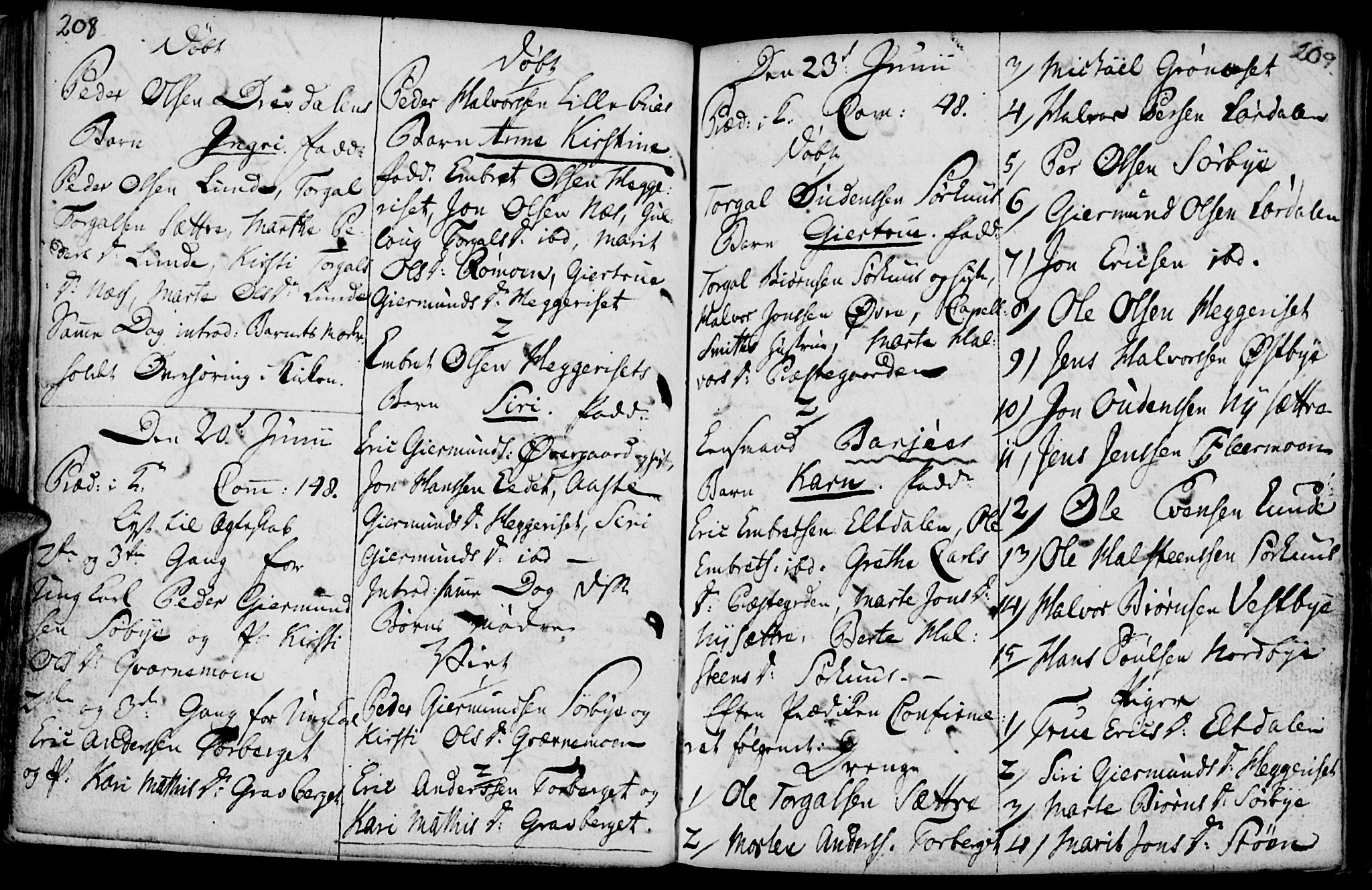 Elverum prestekontor, AV/SAH-PREST-044/H/Ha/Haa/L0004: Parish register (official) no. 4, 1761-1780, p. 208-209