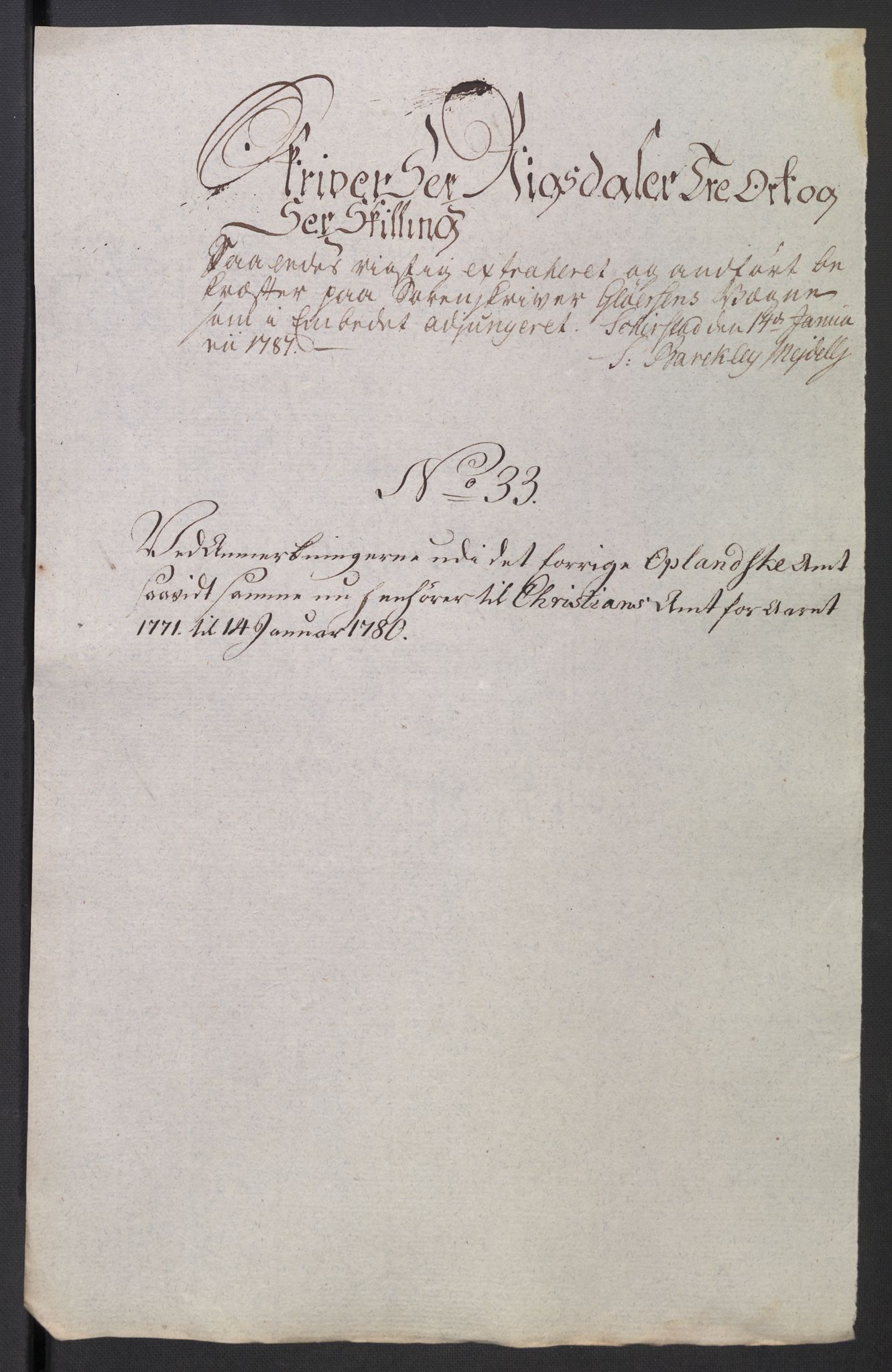 Rentekammeret inntil 1814, Reviderte regnskaper, Mindre regnskaper, AV/RA-EA-4068/Rb/L0014: Opplands amt, 1771-1779, p. 872