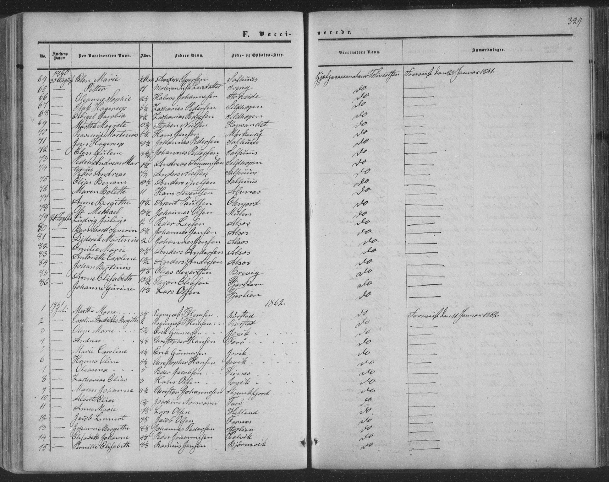 Ministerialprotokoller, klokkerbøker og fødselsregistre - Nordland, AV/SAT-A-1459/853/L0770: Parish register (official) no. 853A09, 1857-1870, p. 324