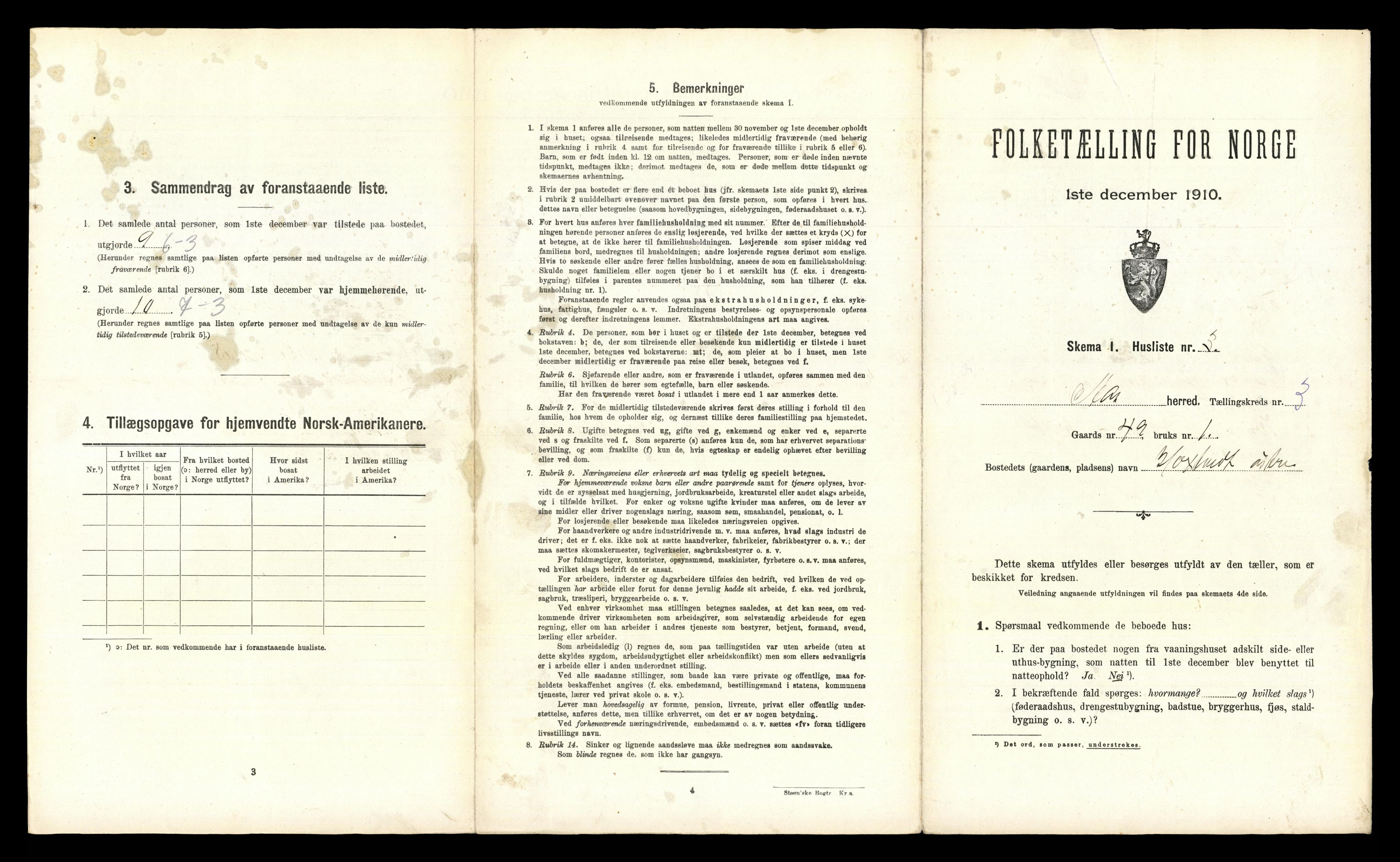 RA, 1910 census for Ås, 1910, p. 461