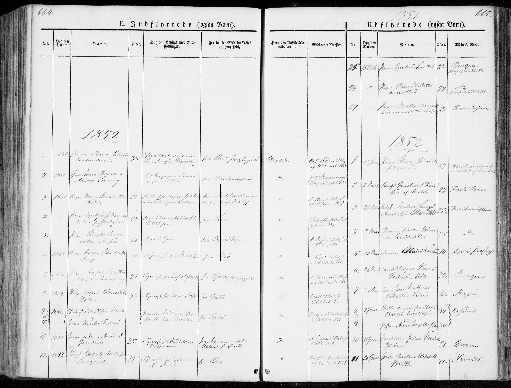 Ministerialprotokoller, klokkerbøker og fødselsregistre - Møre og Romsdal, SAT/A-1454/558/L0689: Parish register (official) no. 558A03, 1843-1872, p. 664-665