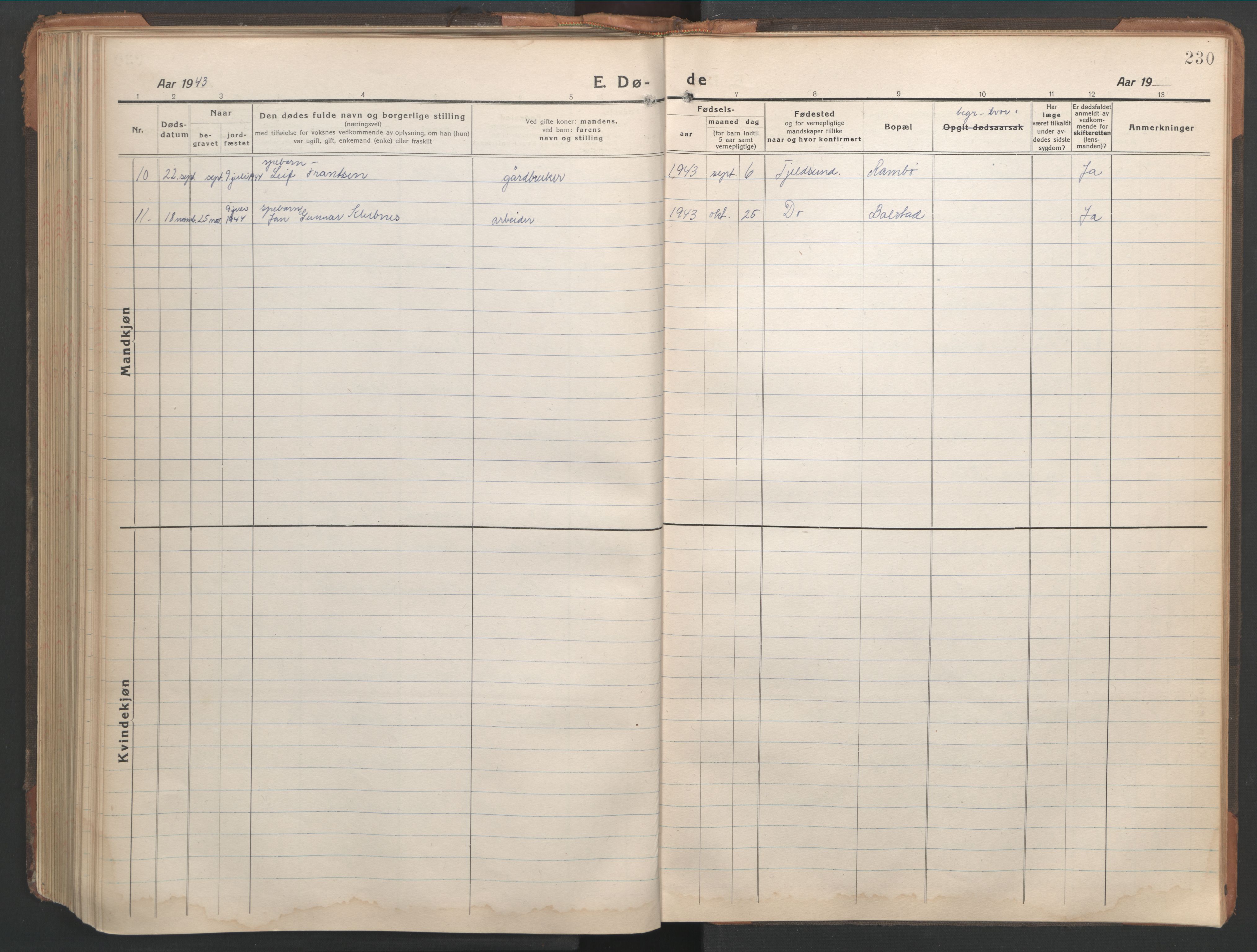 Ministerialprotokoller, klokkerbøker og fødselsregistre - Nordland, AV/SAT-A-1459/865/L0933: Parish register (copy) no. 865C05, 1917-1947, p. 230