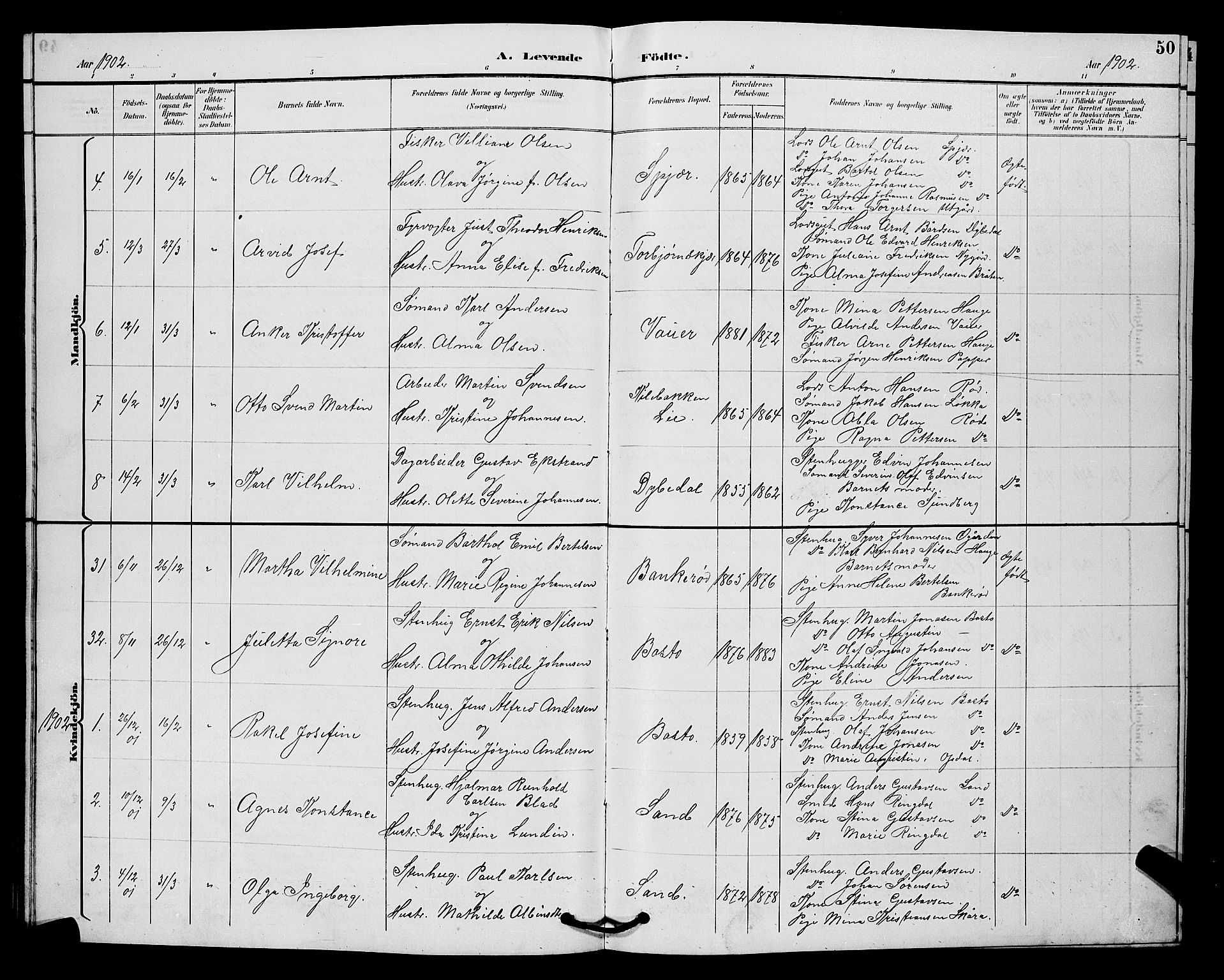 Hvaler prestekontor Kirkebøker, AV/SAO-A-2001/G/Gb/L0001: Parish register (copy) no. II 1, 1892-1904, p. 50