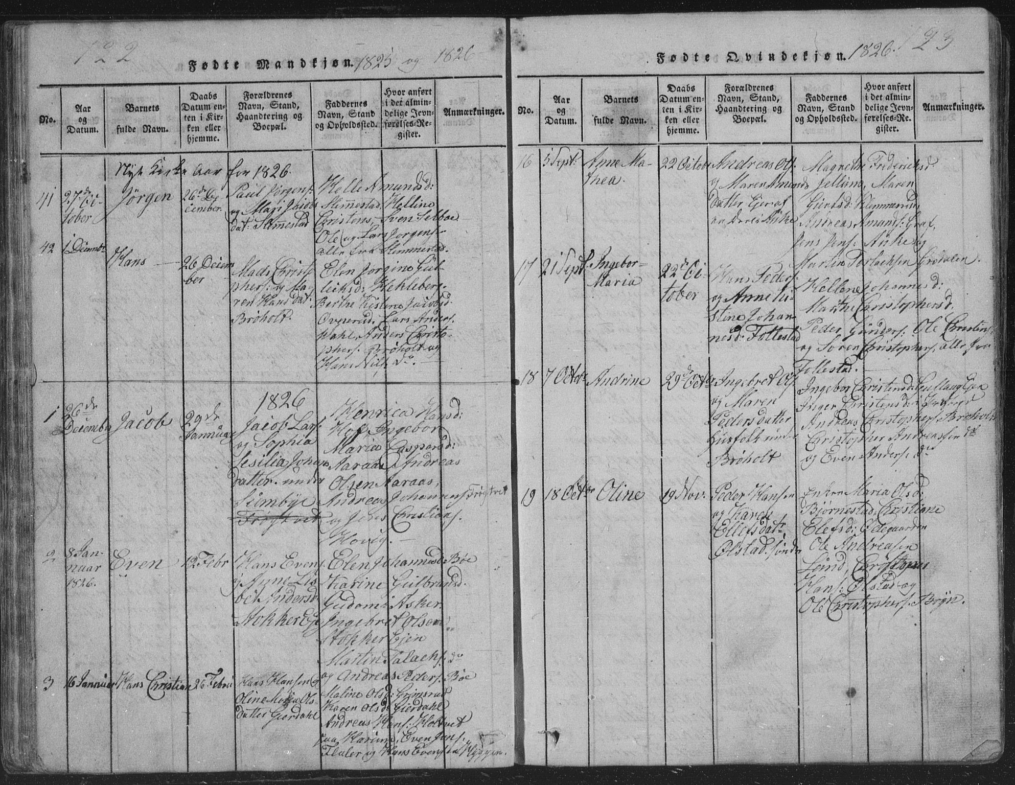 Røyken kirkebøker, SAKO/A-241/G/Ga/L0003: Parish register (copy) no. 3, 1814-1856, p. 122-123