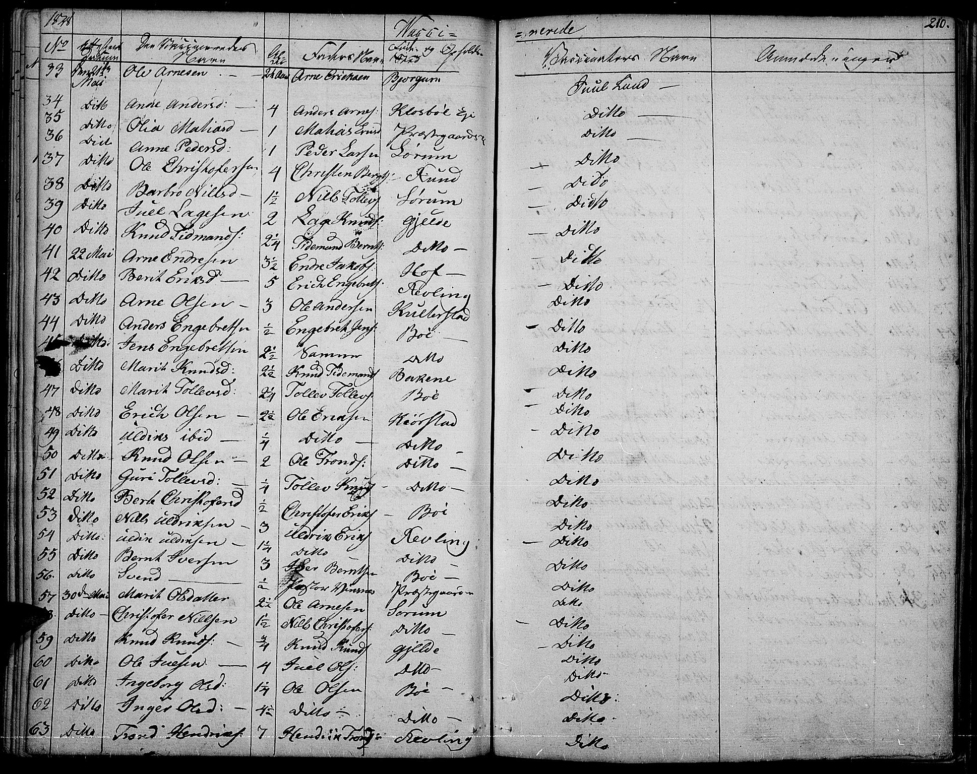 Nord-Aurdal prestekontor, SAH/PREST-132/H/Ha/Haa/L0003: Parish register (official) no. 3, 1828-1841, p. 210