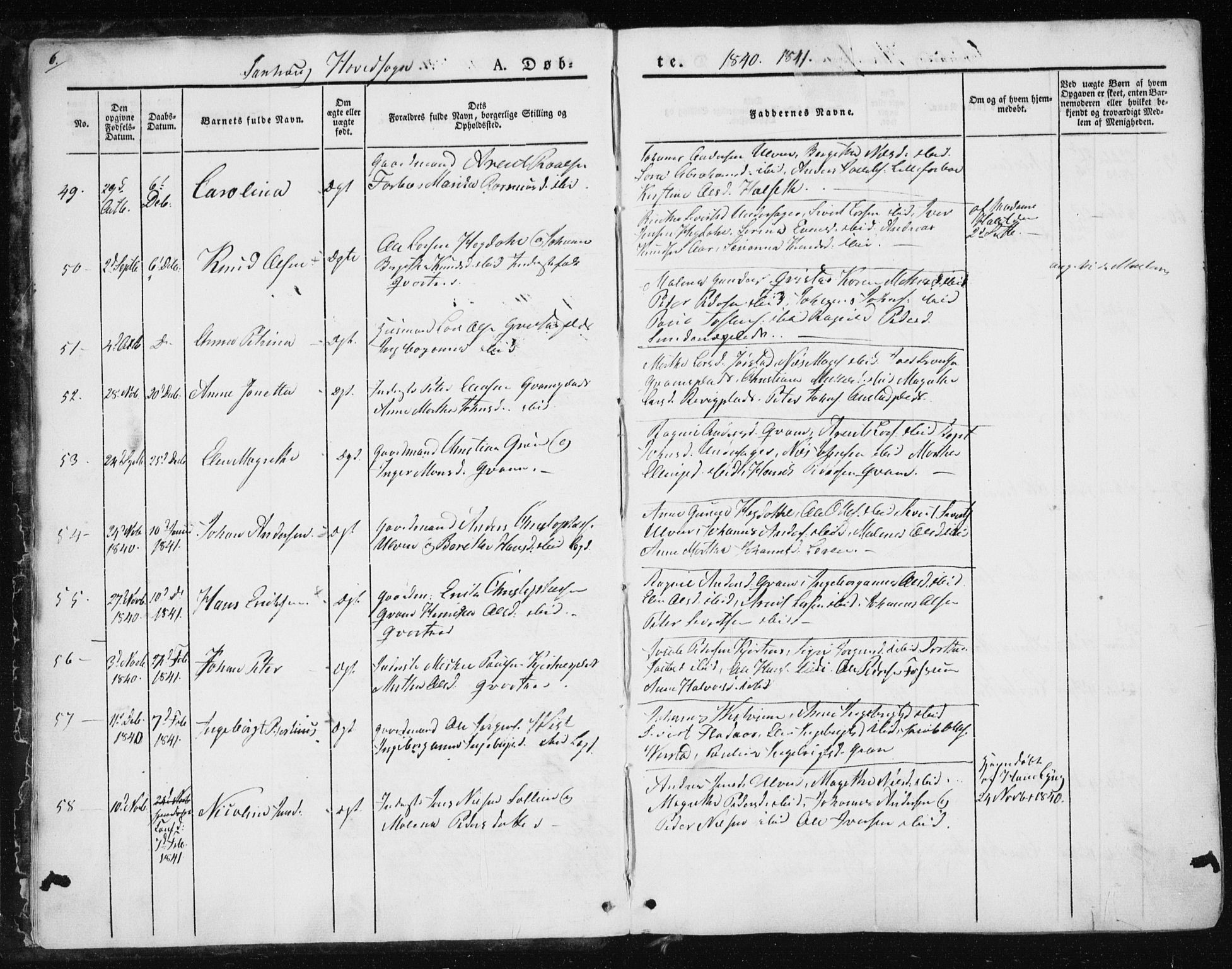 Ministerialprotokoller, klokkerbøker og fødselsregistre - Nord-Trøndelag, AV/SAT-A-1458/730/L0280: Parish register (official) no. 730A07 /1, 1840-1854, p. 6