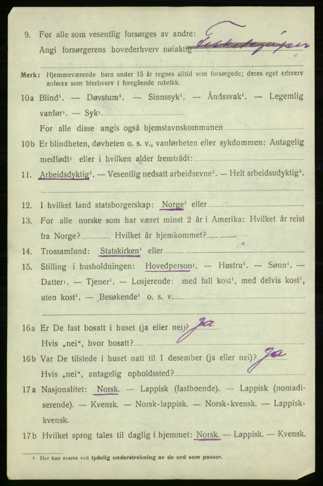 SATØ, 1920 census for Vardø rural district, 1920, p. 2927