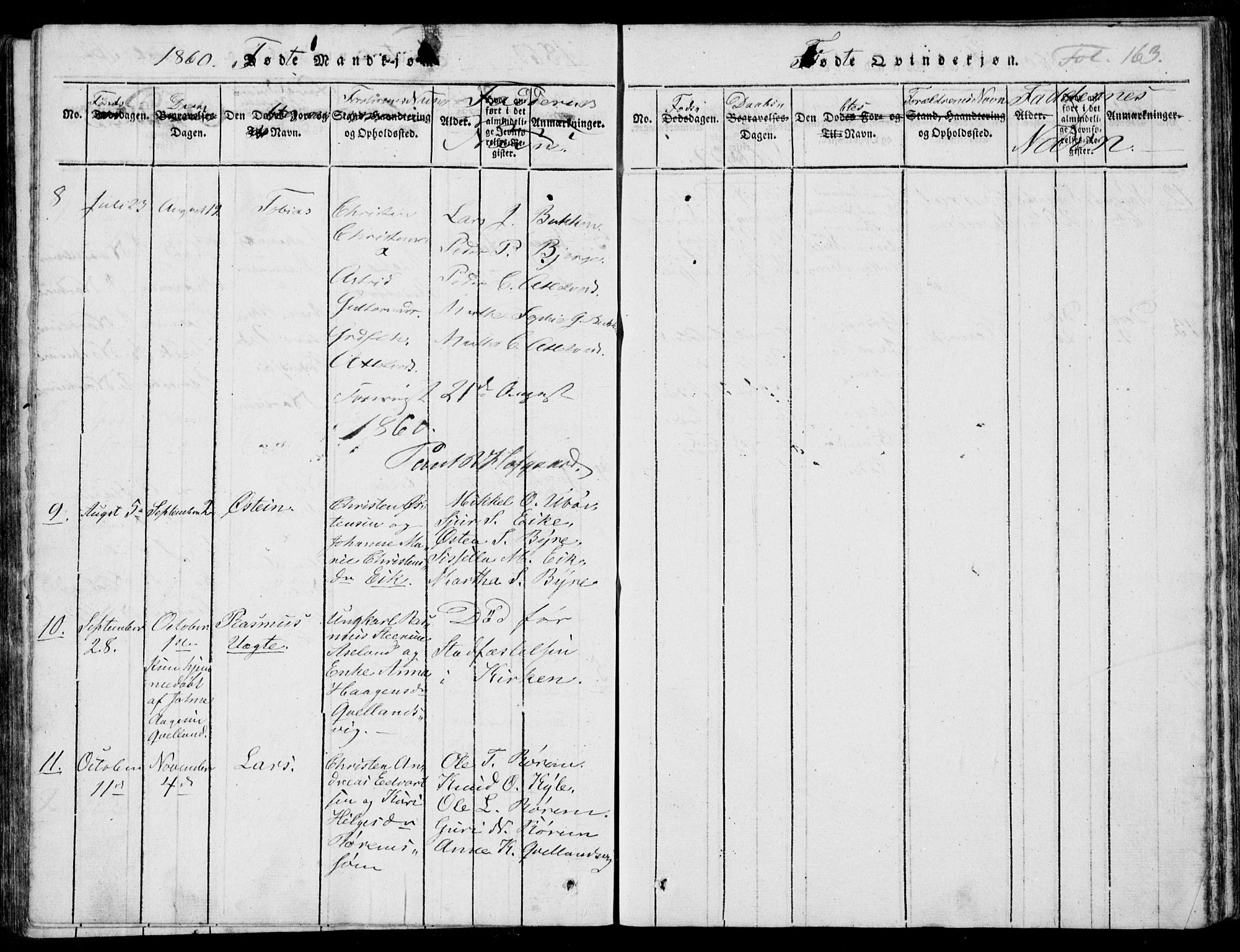 Nedstrand sokneprestkontor, AV/SAST-A-101841/01/IV: Parish register (official) no. A 7, 1816-1870, p. 163