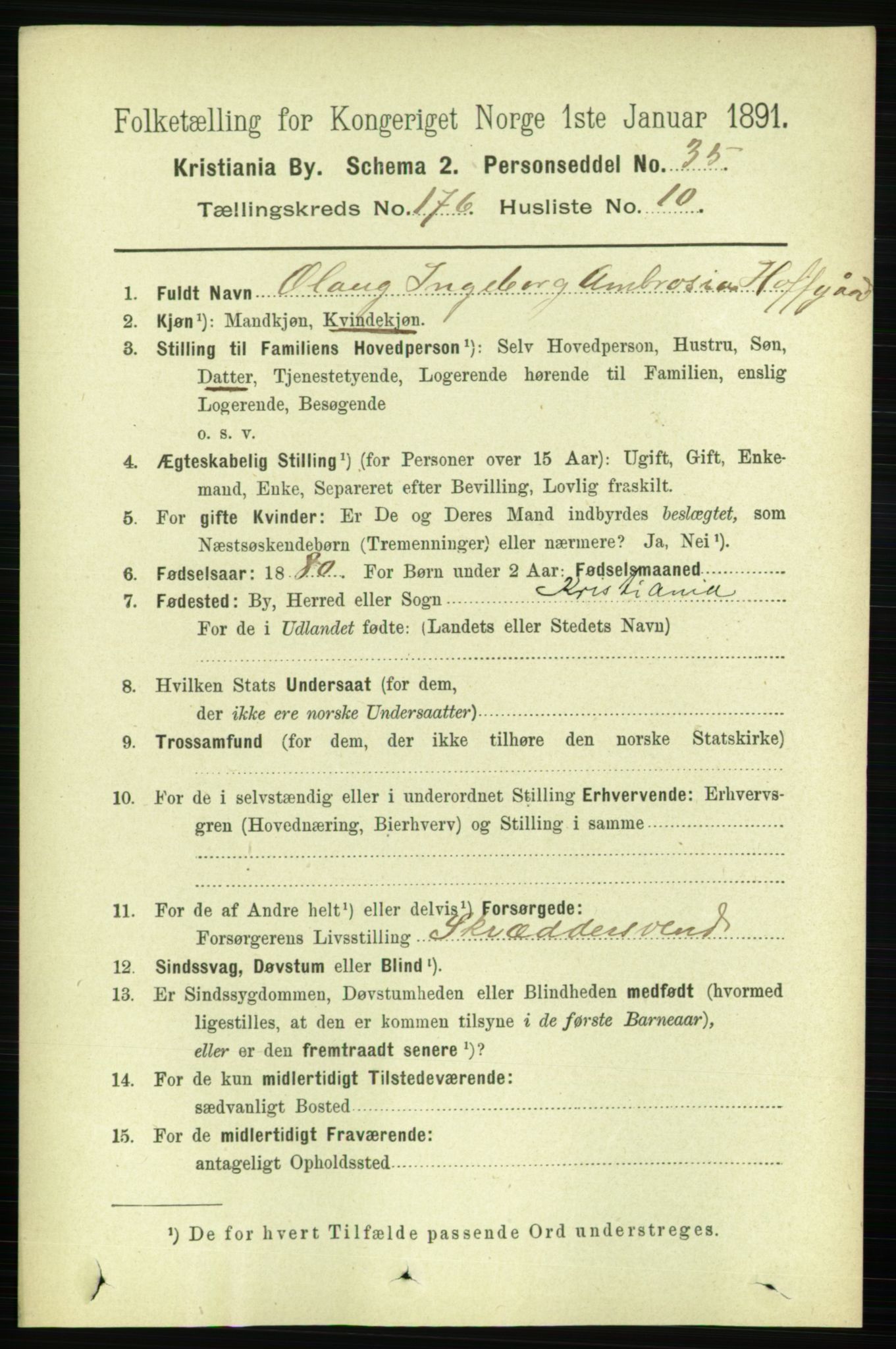 RA, 1891 census for 0301 Kristiania, 1891, p. 105941