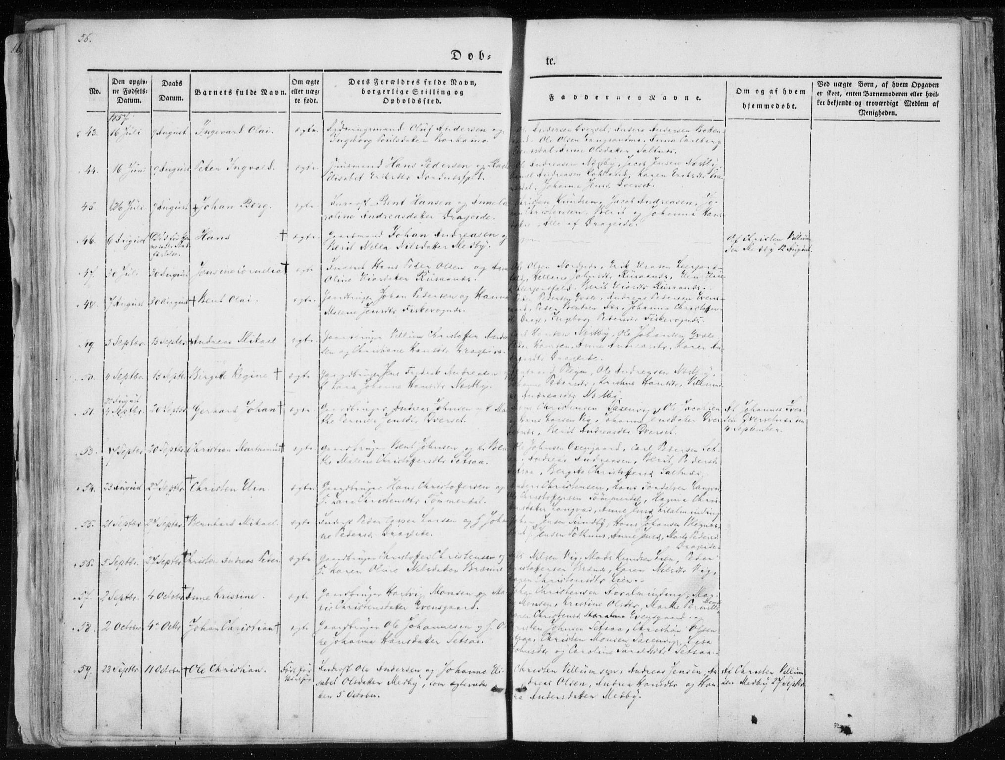 Ministerialprotokoller, klokkerbøker og fødselsregistre - Nordland, SAT/A-1459/847/L0666: Parish register (official) no. 847A06, 1842-1871, p. 56