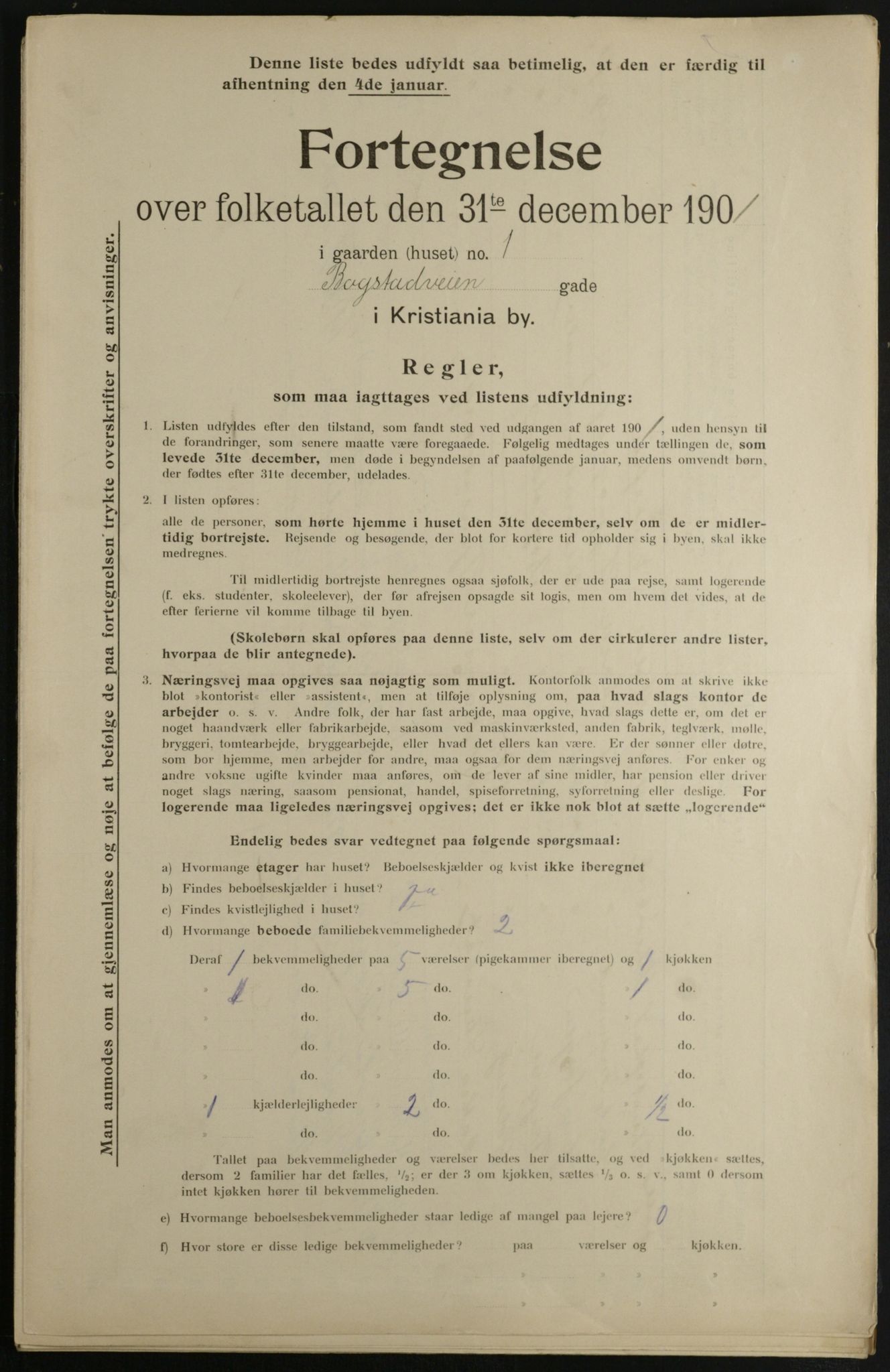 OBA, Municipal Census 1901 for Kristiania, 1901, p. 1134