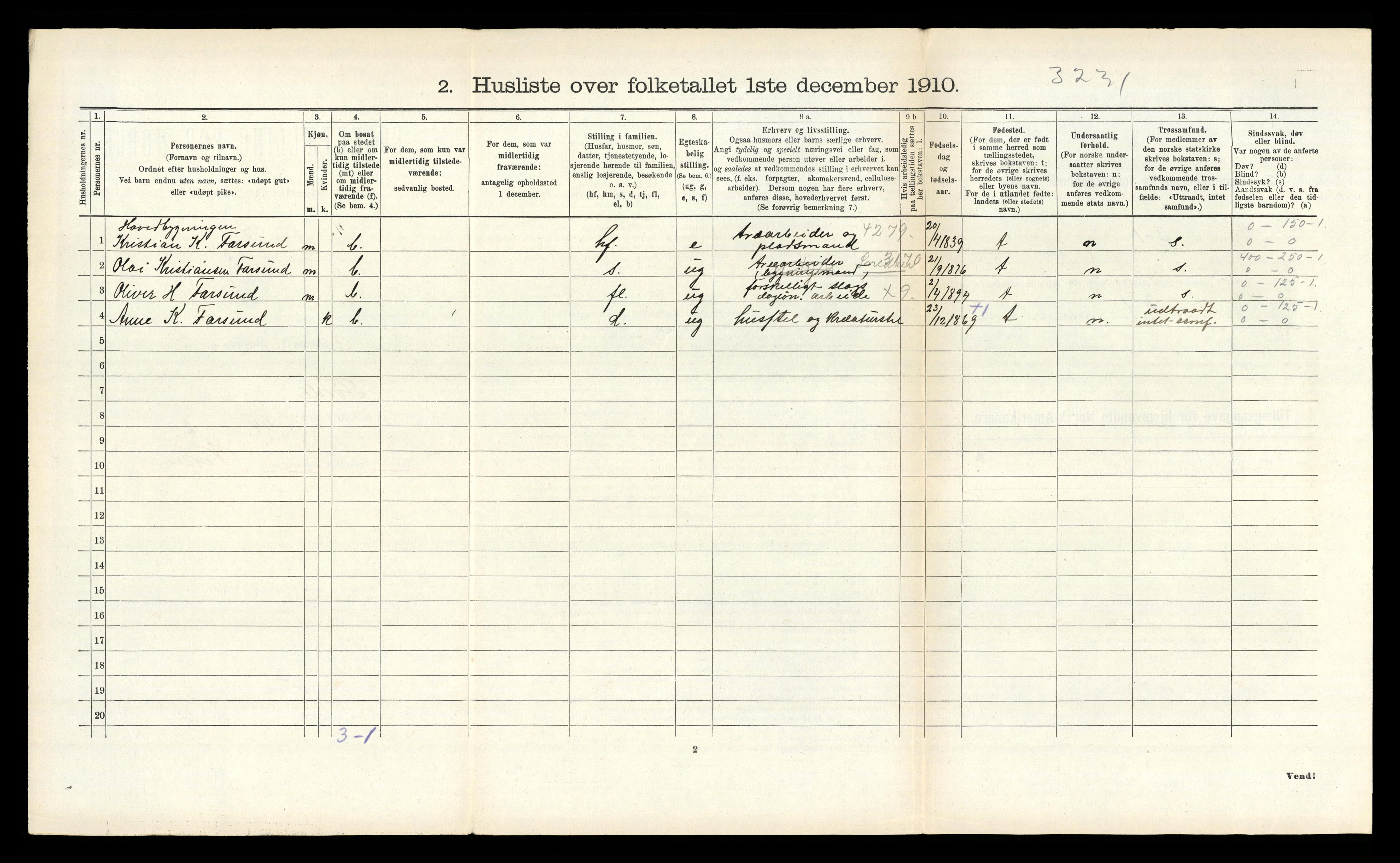 RA, 1910 census for Førde, 1910, p. 440