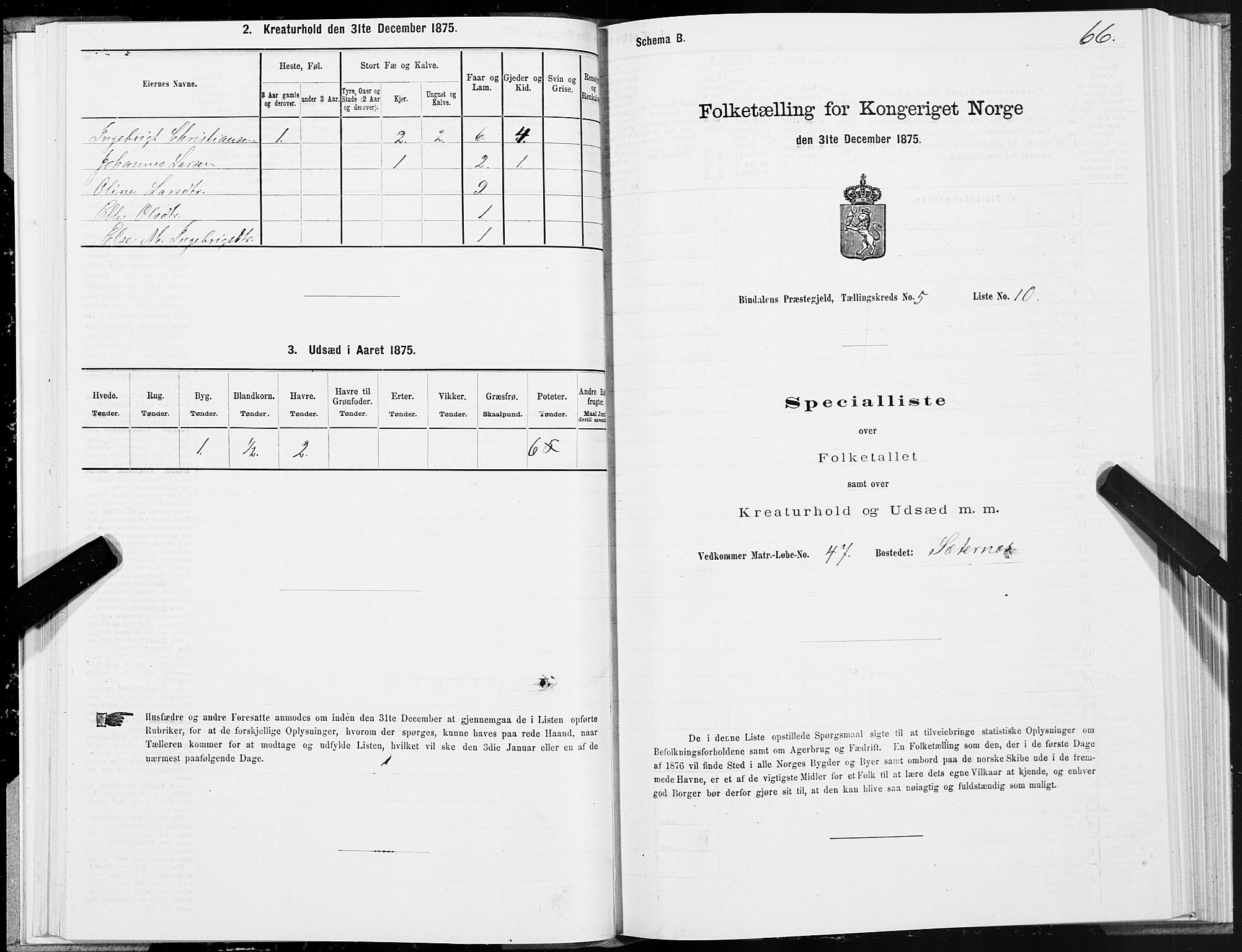 SAT, 1875 census for 1811P Bindal, 1875, p. 2066