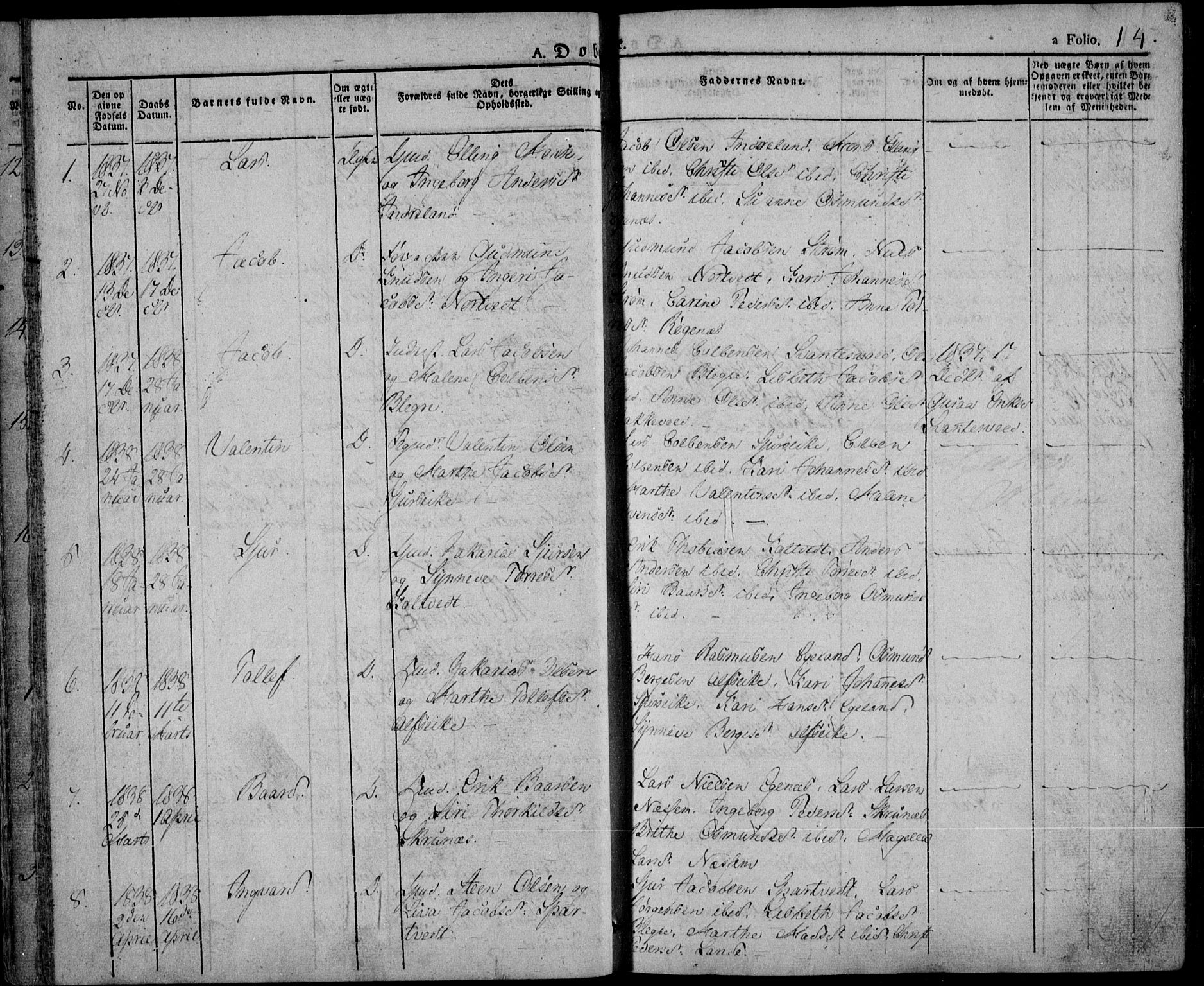 Skjold sokneprestkontor, AV/SAST-A-101847/H/Ha/Haa/L0005: Parish register (official) no. A 5, 1830-1856, p. 14