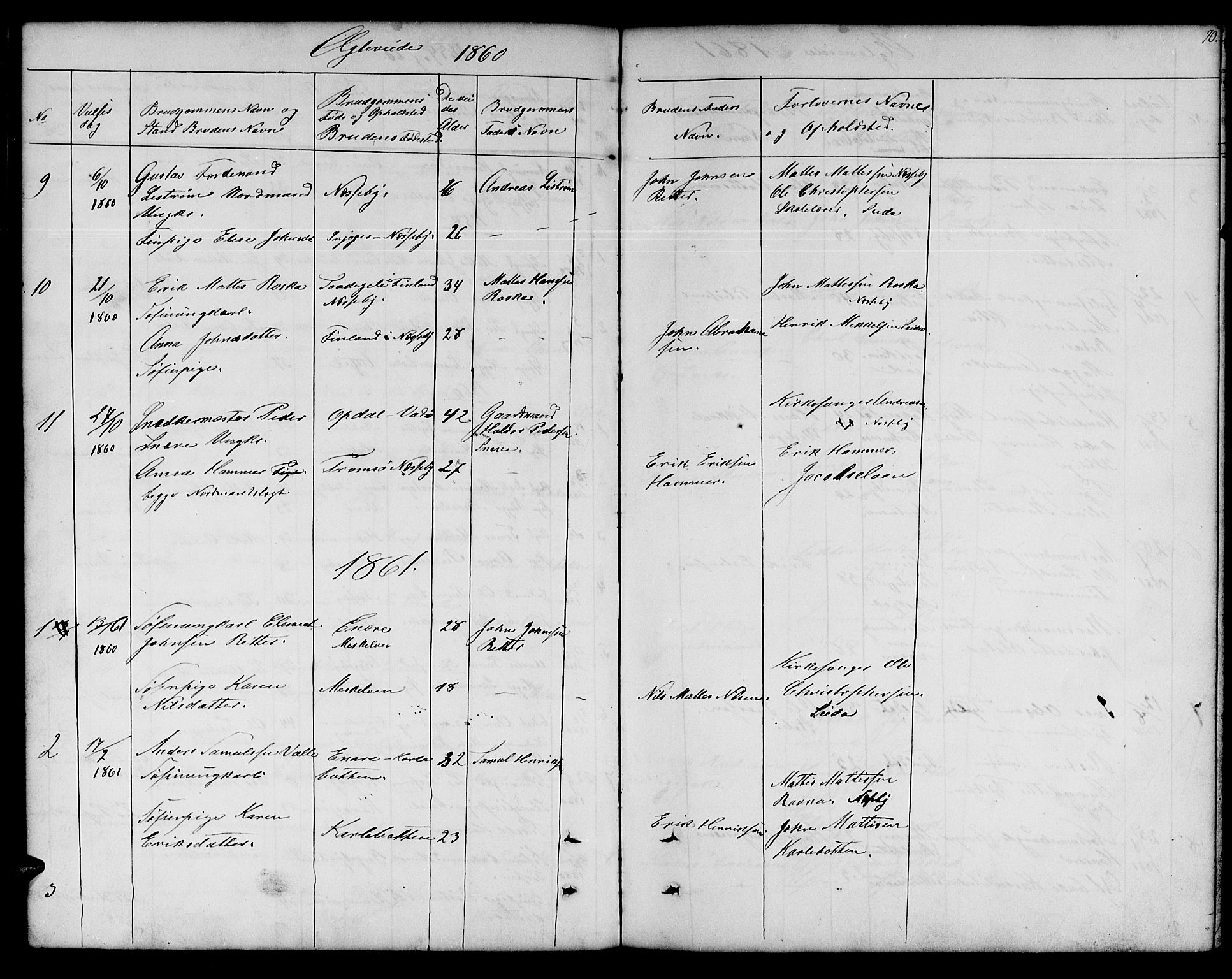 Nesseby sokneprestkontor, AV/SATØ-S-1330/H/Hb/L0001klokker: Parish register (copy) no. 1, 1844-1861, p. 70