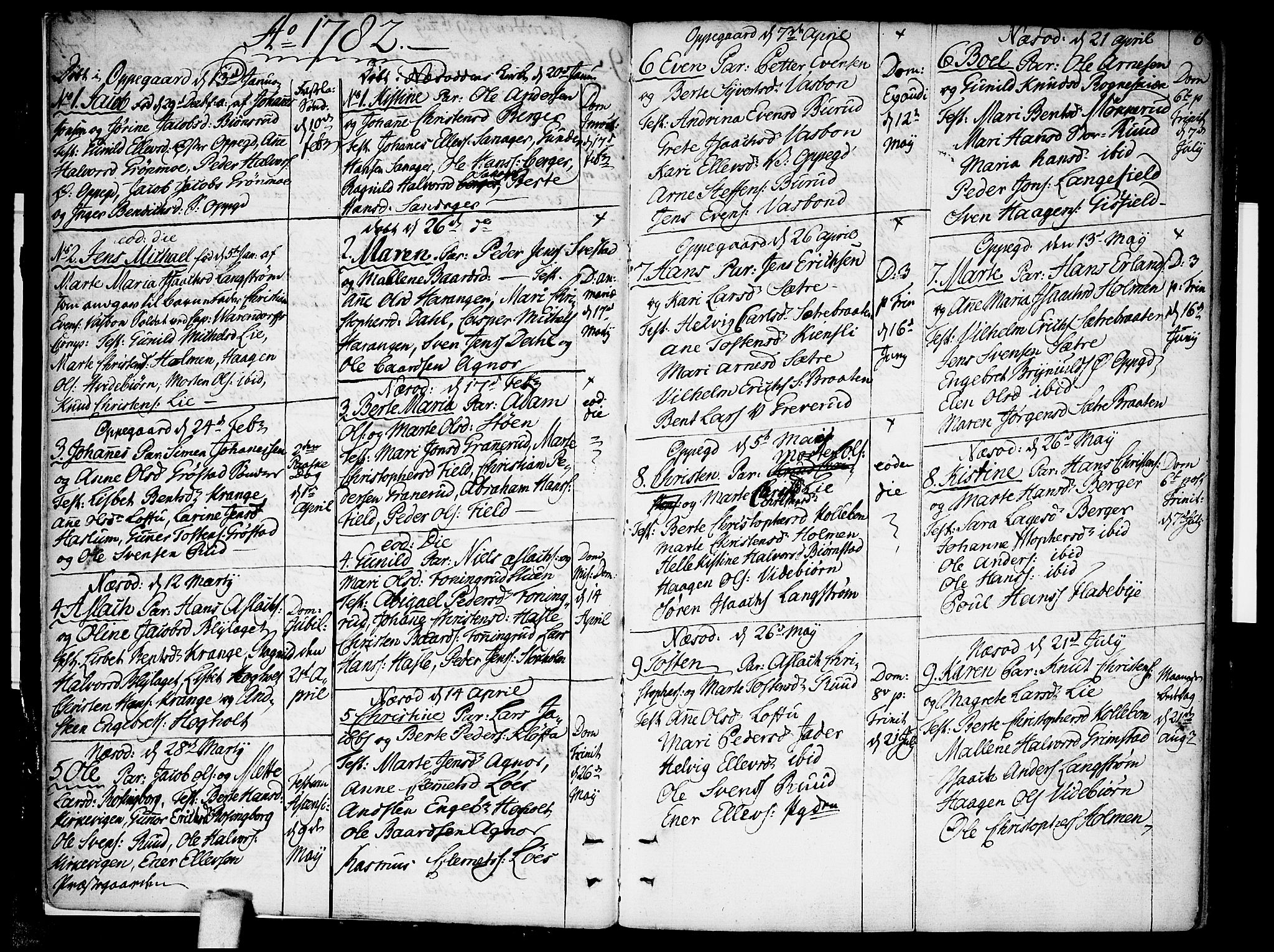 Nesodden prestekontor Kirkebøker, AV/SAO-A-10013/F/Fa/L0004: Parish register (official) no. I 4, 1780-1792, p. 6