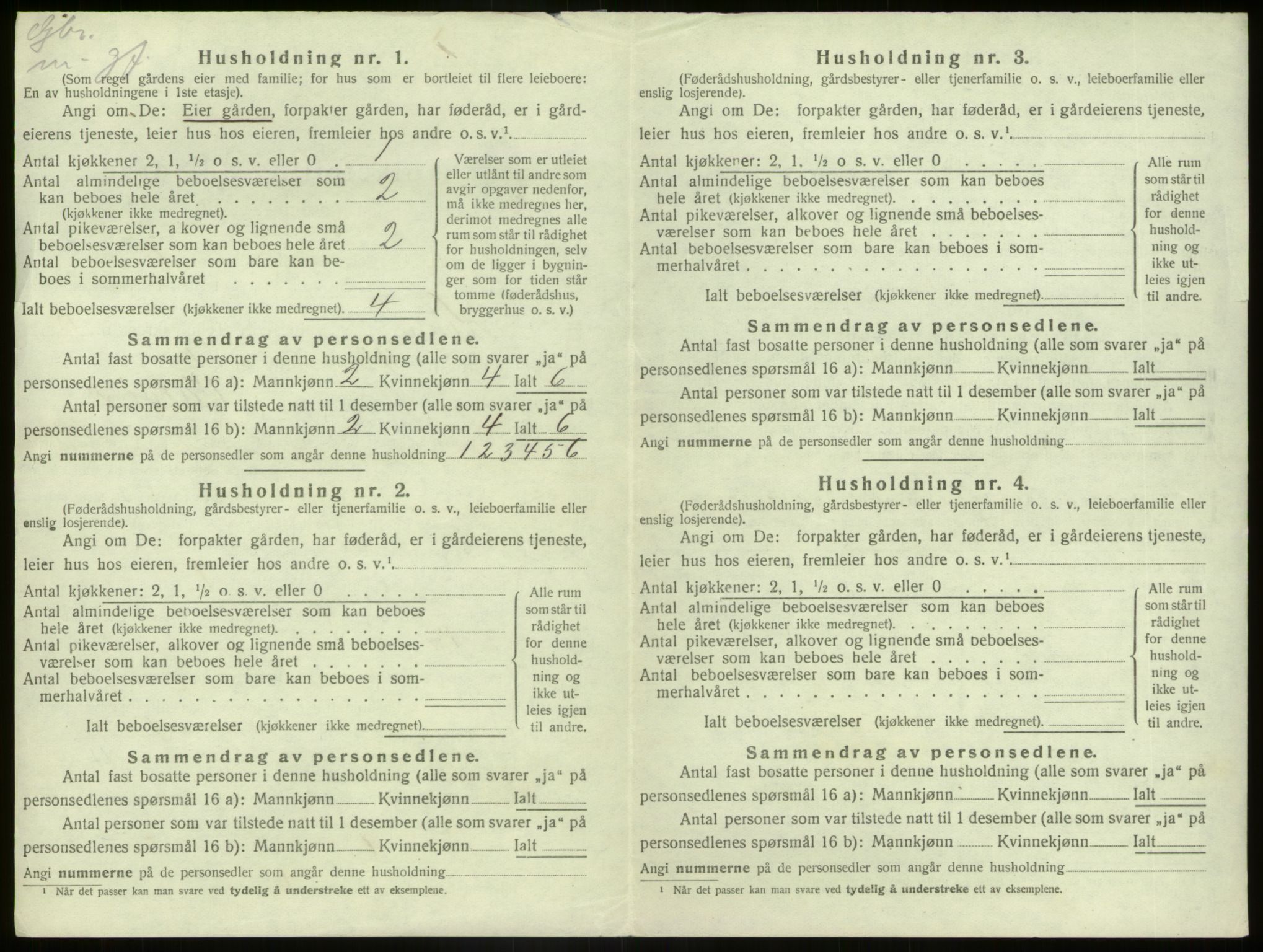 SAB, 1920 census for Kinn, 1920, p. 820