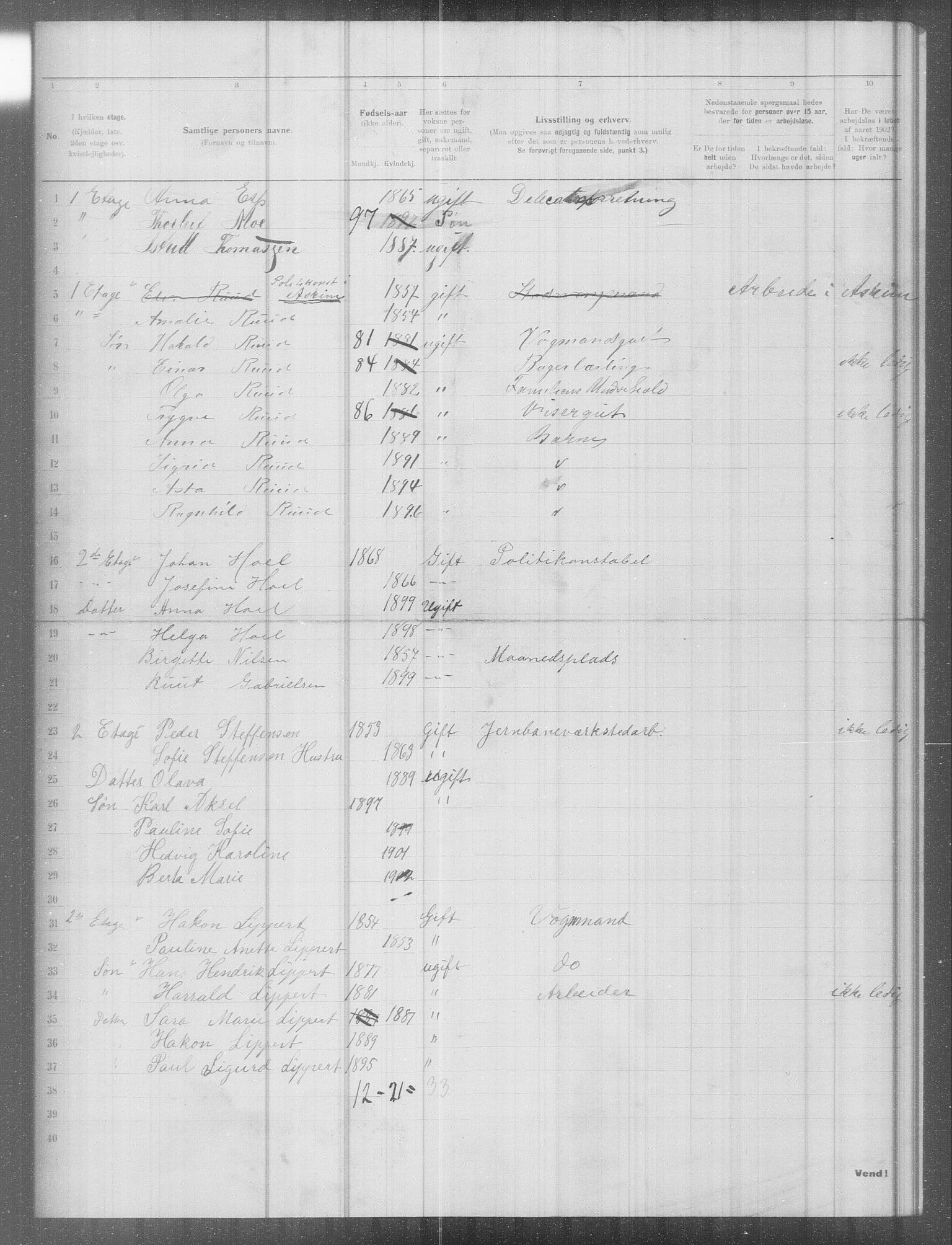 OBA, Municipal Census 1902 for Kristiania, 1902, p. 9764