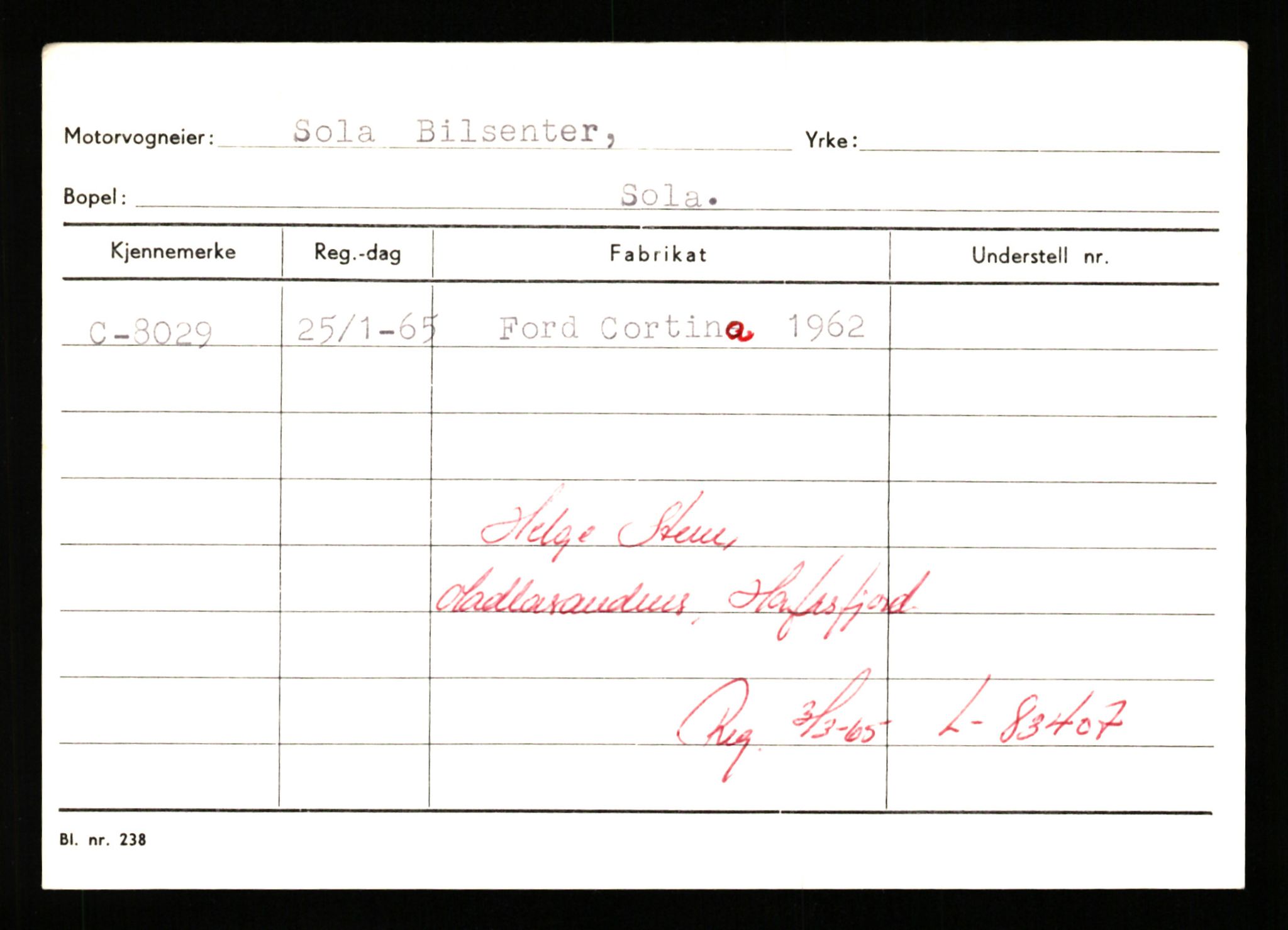 Stavanger trafikkstasjon, AV/SAST-A-101942/0/G/L0002: Registreringsnummer: 5791 - 10405, 1930-1971, p. 1161