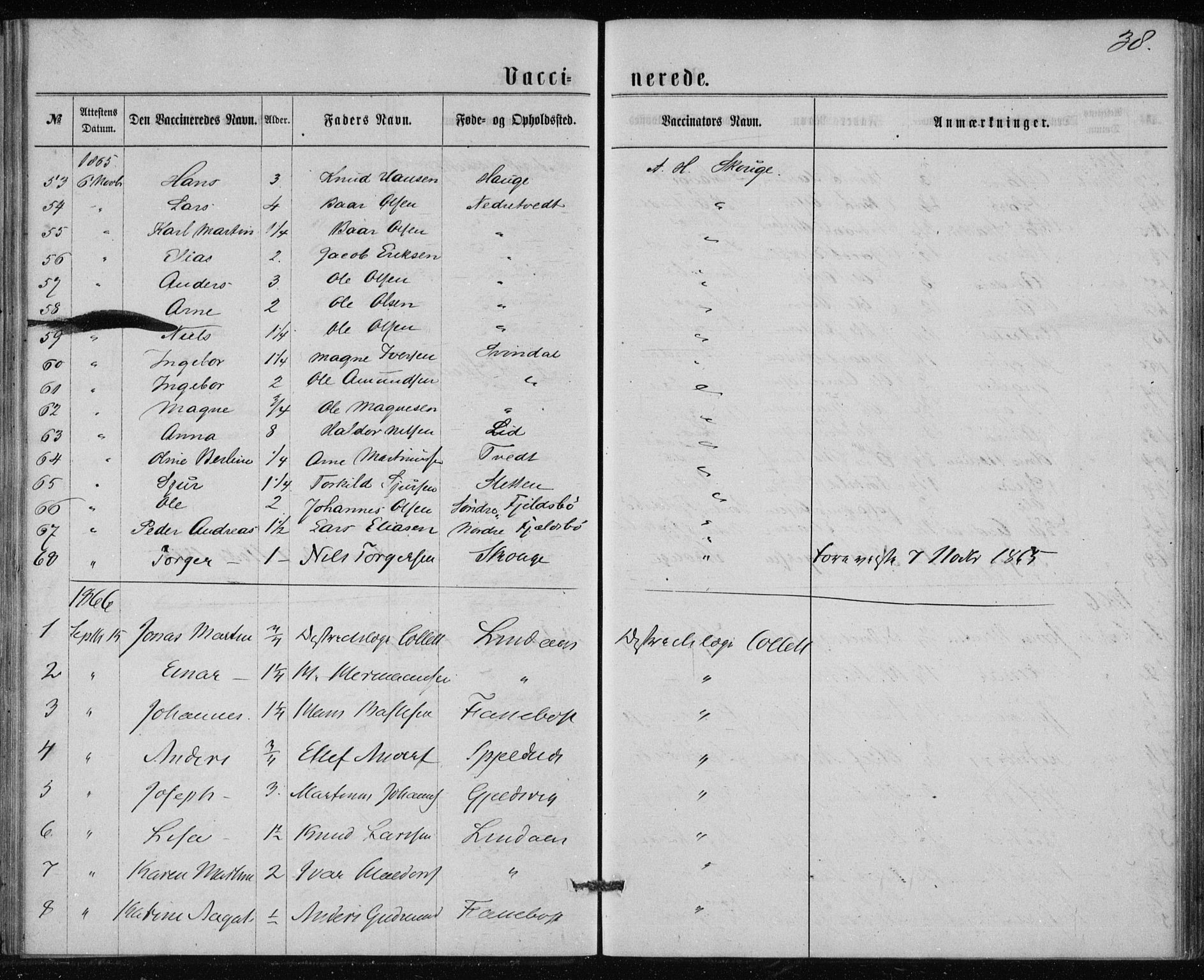 Lindås Sokneprestembete, SAB/A-76701/H/Haa: Parish register (official) no. A 17, 1874-1877, p. 38