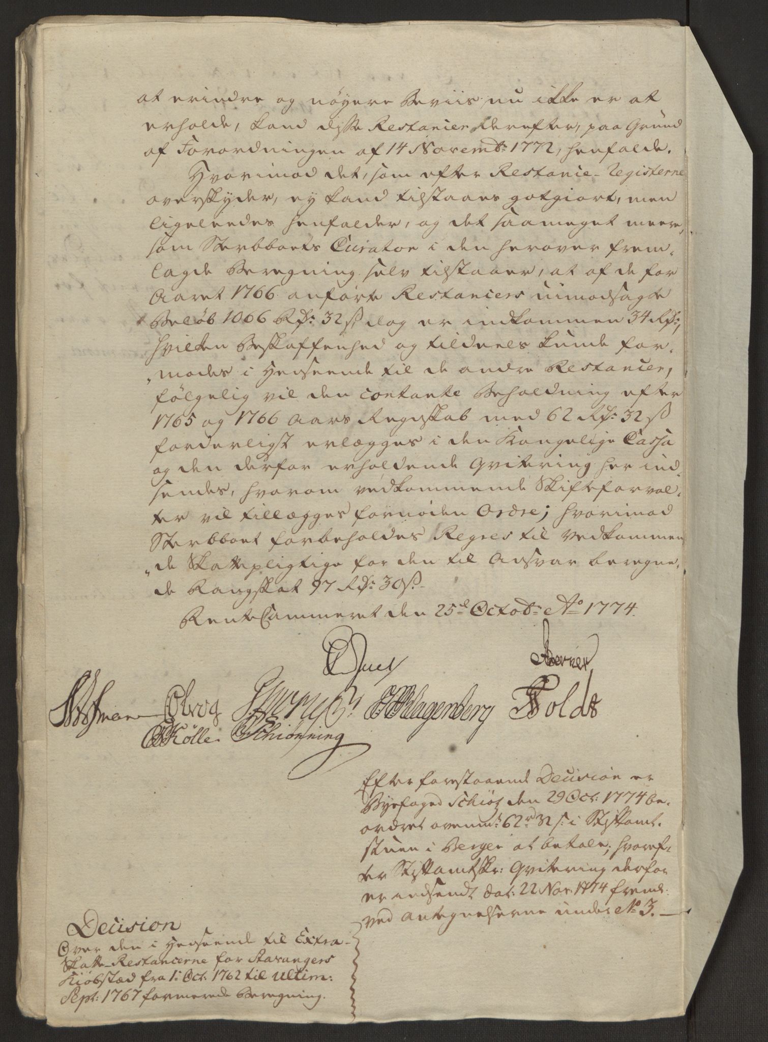 Rentekammeret inntil 1814, Reviderte regnskaper, Byregnskaper, AV/RA-EA-4066/R/Ro/L0305/0001: [O6] Kontribusjonsregnskap / Ekstraskatt, 1762-1768, p. 335