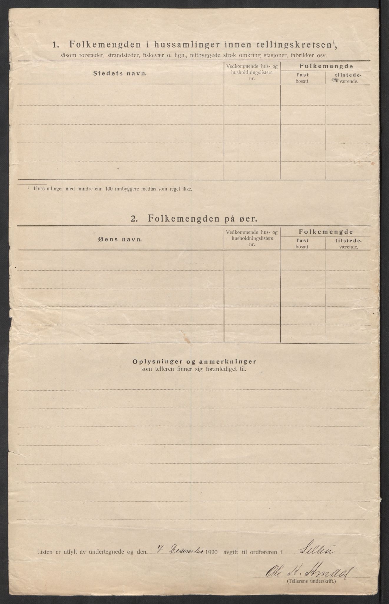 SAT, 1920 census for Selbu, 1920, p. 10