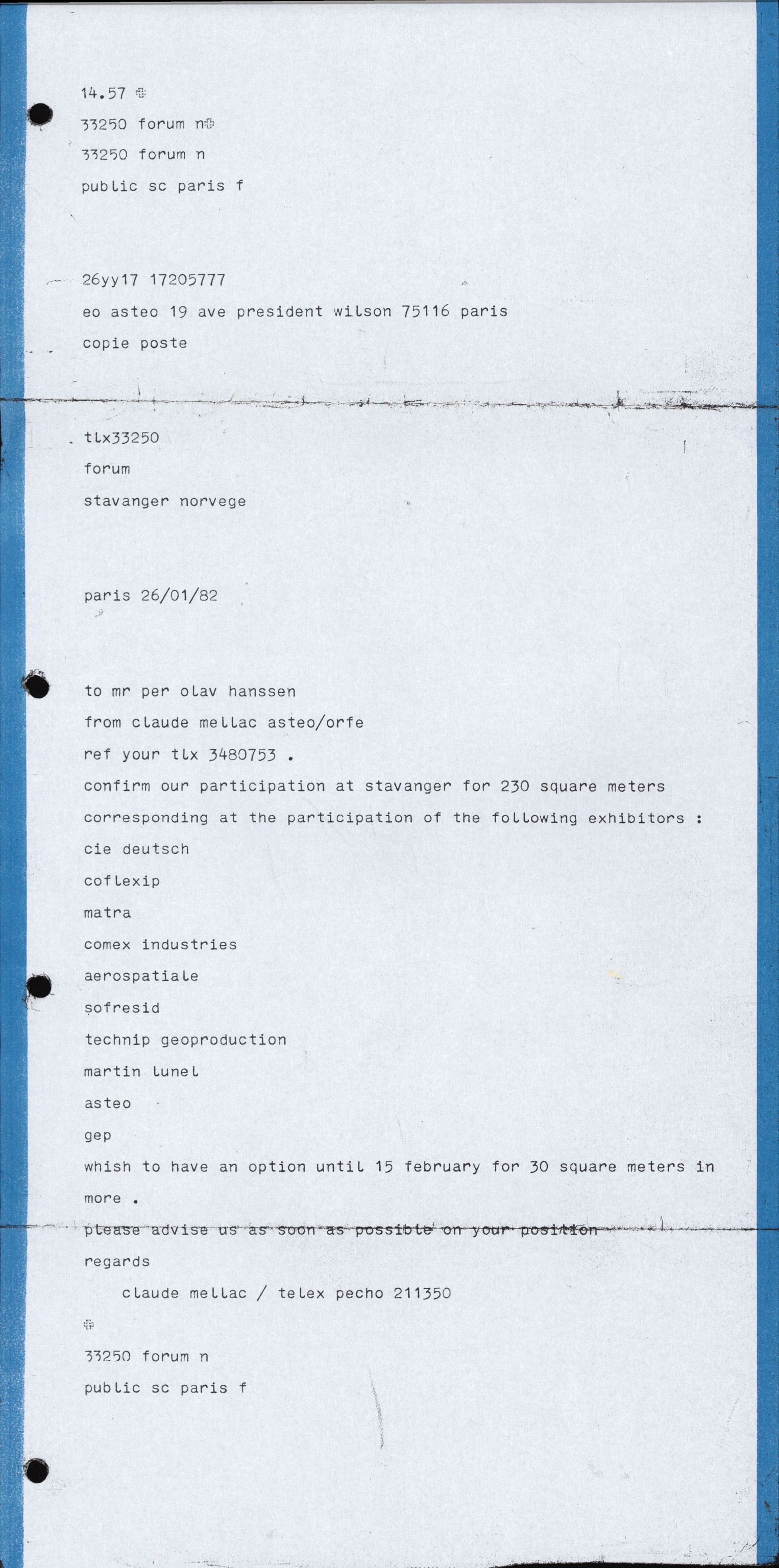 Pa 1716 - Stiftelsen Offshore Northern Seas, AV/SAST-A-102319/F/Fb/L0004: Søknadsskjemaer, 1981-1982, p. 24