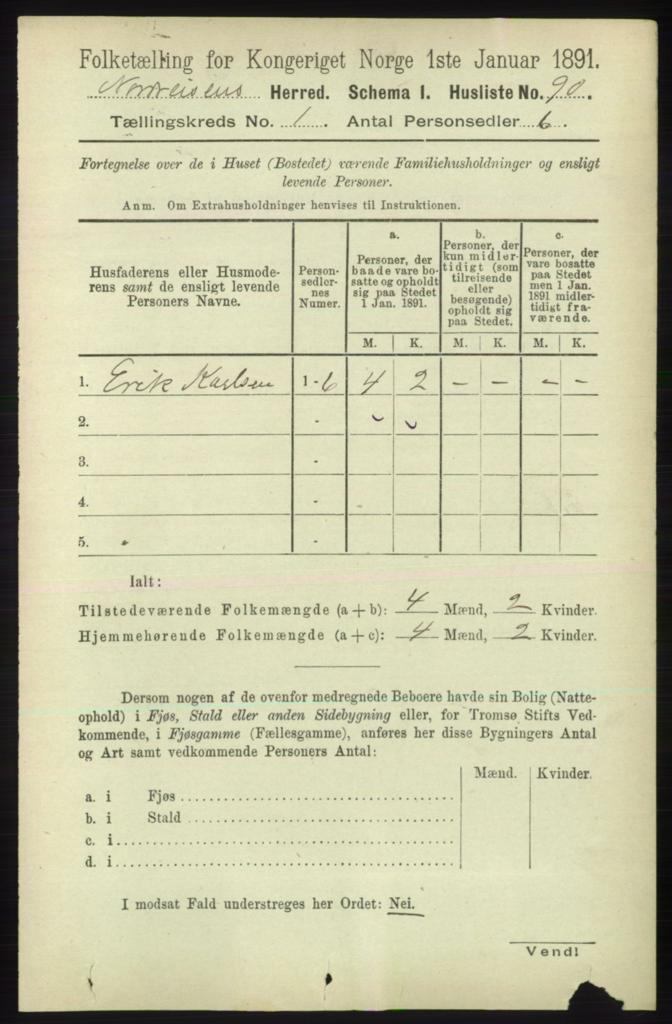 RA, 1891 census for 1942 Nordreisa, 1891, p. 103