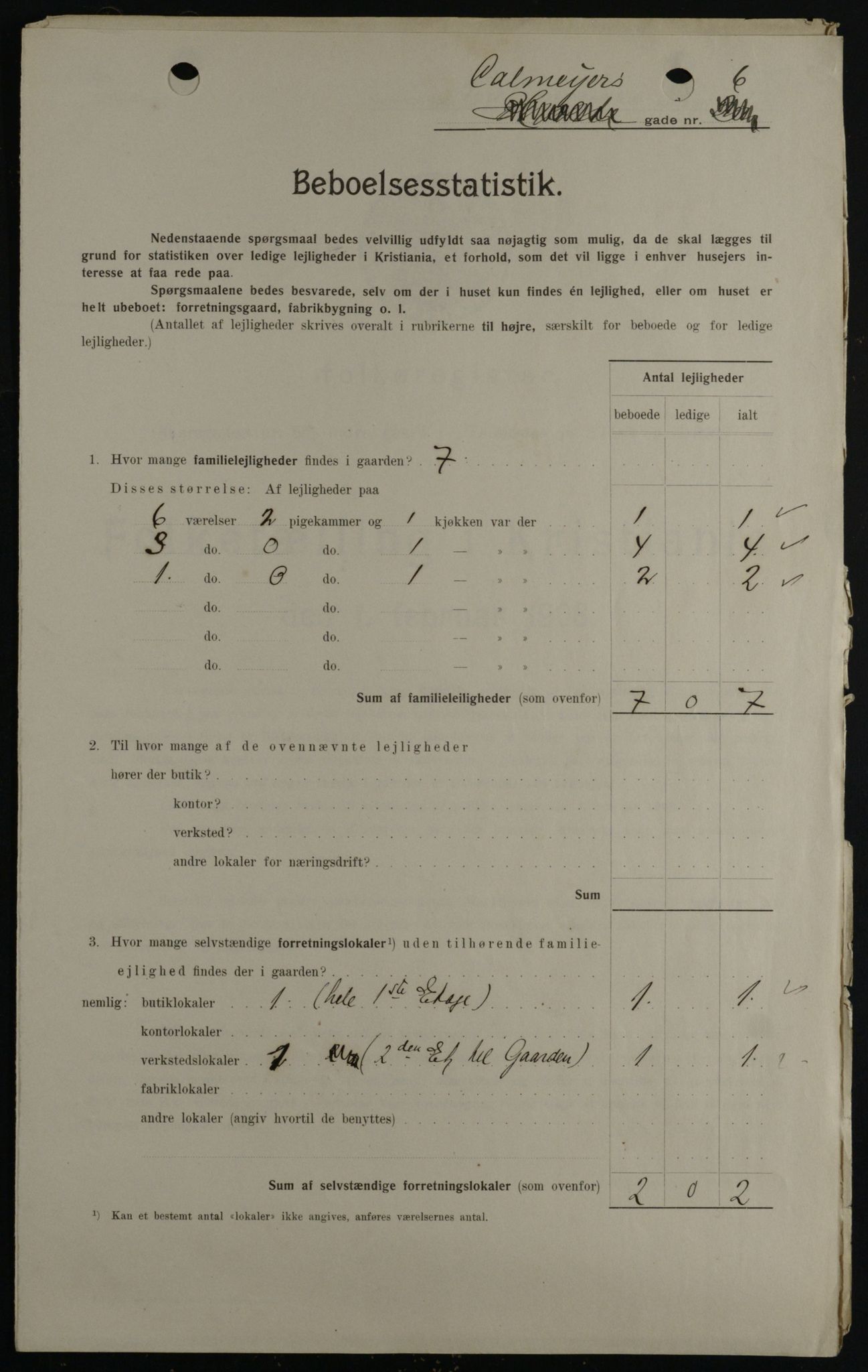 OBA, Municipal Census 1908 for Kristiania, 1908, p. 10709