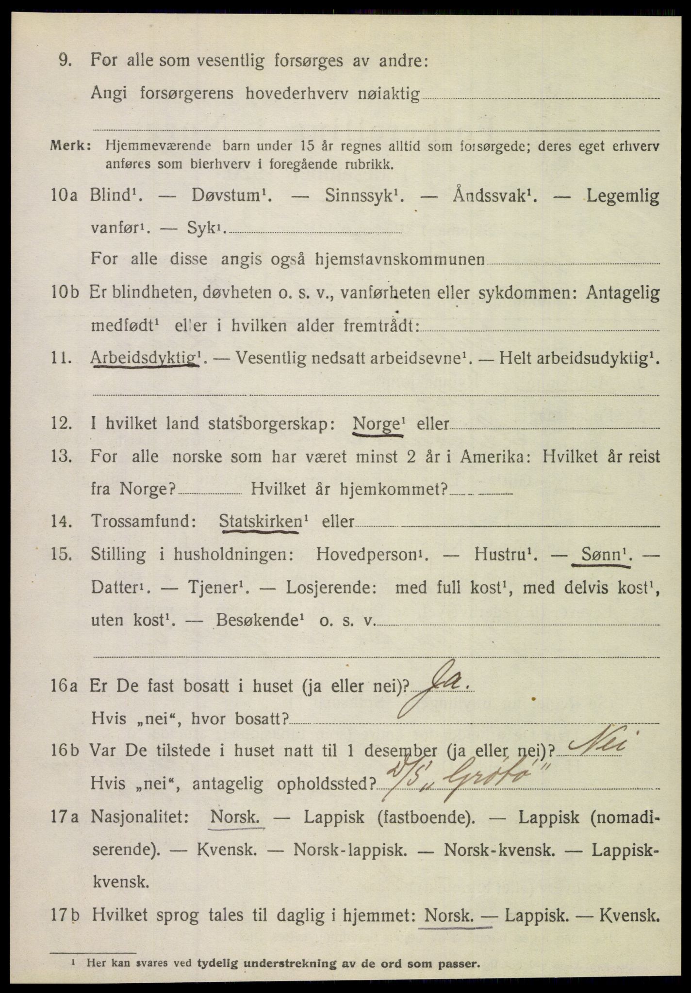 SAT, 1920 census for Leiranger, 1920, p. 2406