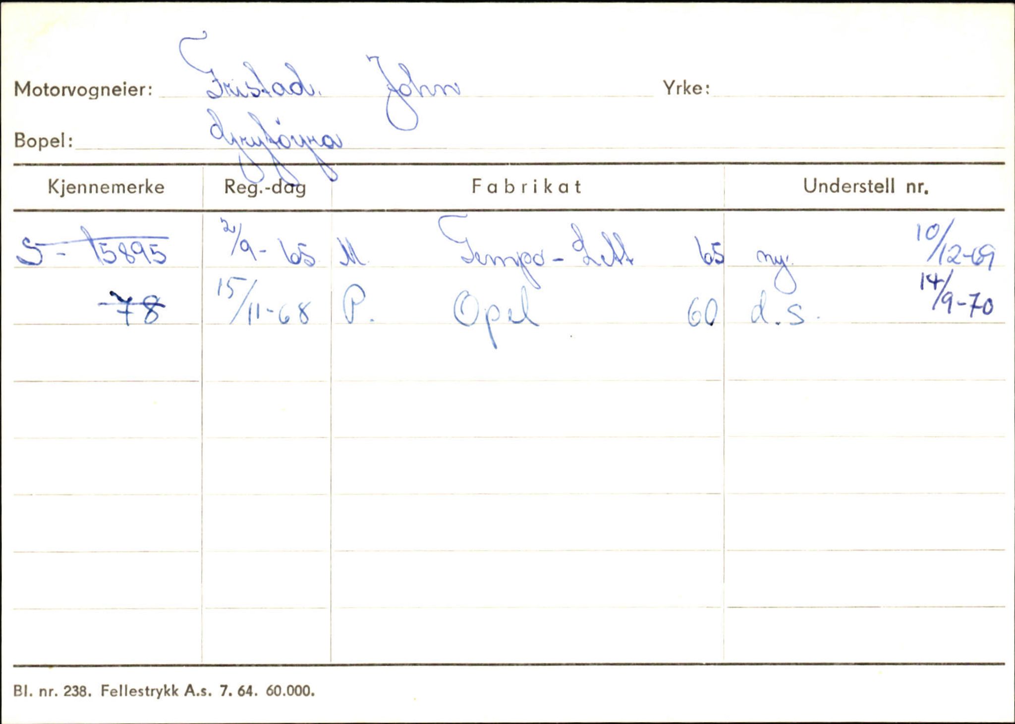 Statens vegvesen, Sogn og Fjordane vegkontor, AV/SAB-A-5301/4/F/L0132: Eigarregister Askvoll A-Å. Balestrand A-Å, 1945-1975, p. 313