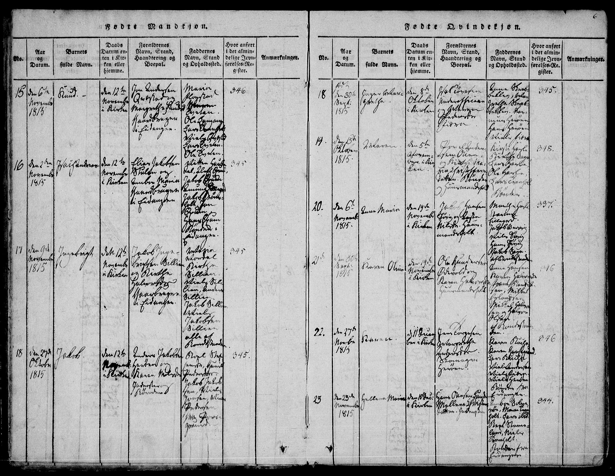 Eidanger kirkebøker, SAKO/A-261/F/Fa/L0007: Parish register (official) no. 7, 1814-1831, p. 6