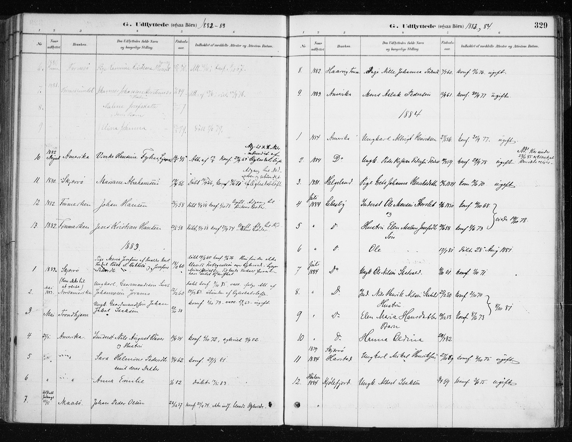 Lyngen sokneprestembete, AV/SATØ-S-1289/H/He/Hea/L0007kirke: Parish register (official) no. 7, 1879-1890, p. 329