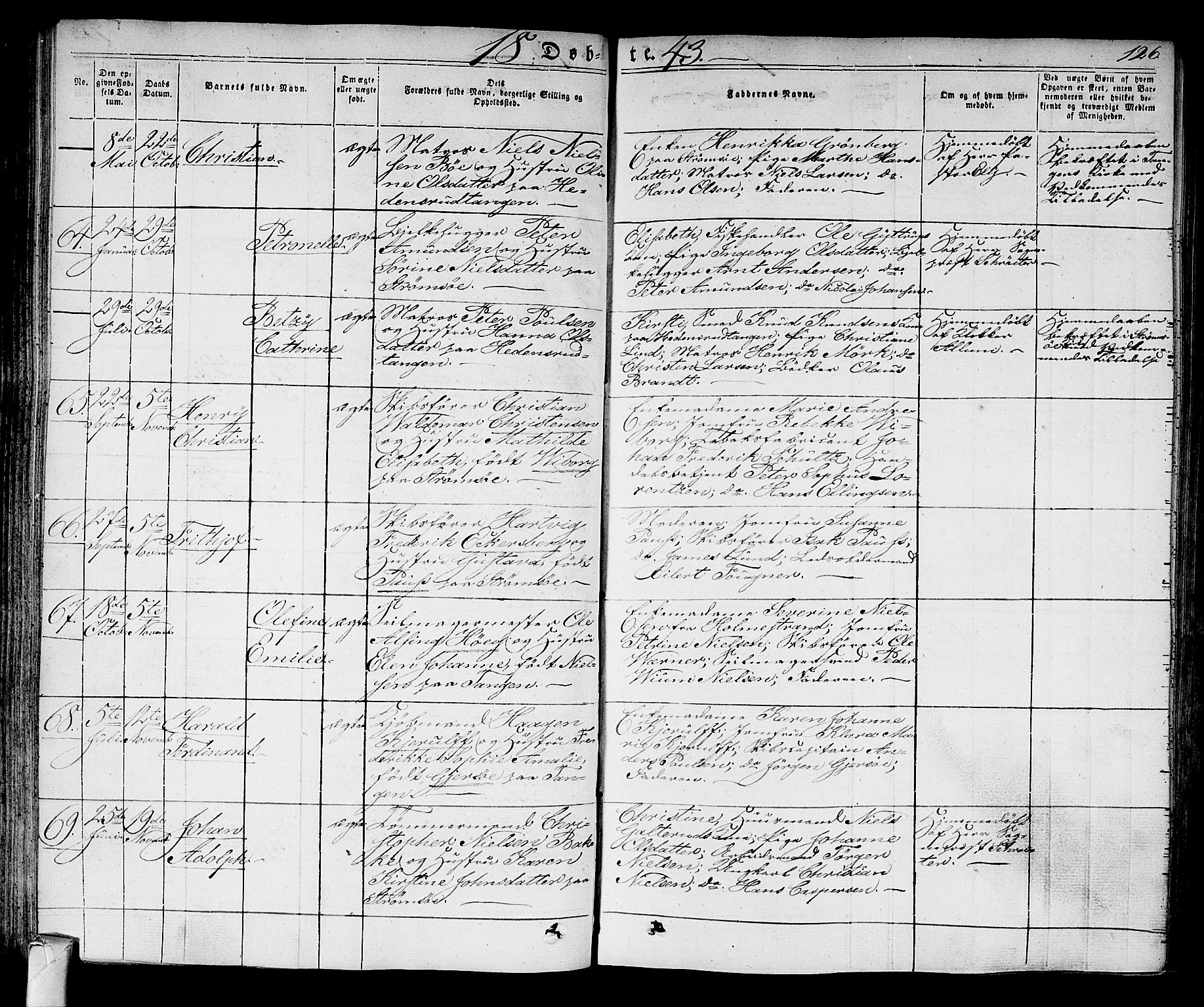 Strømsø kirkebøker, AV/SAKO-A-246/F/Fa/L0012: Parish register (official) no. I 12, 1830-1847, p. 126