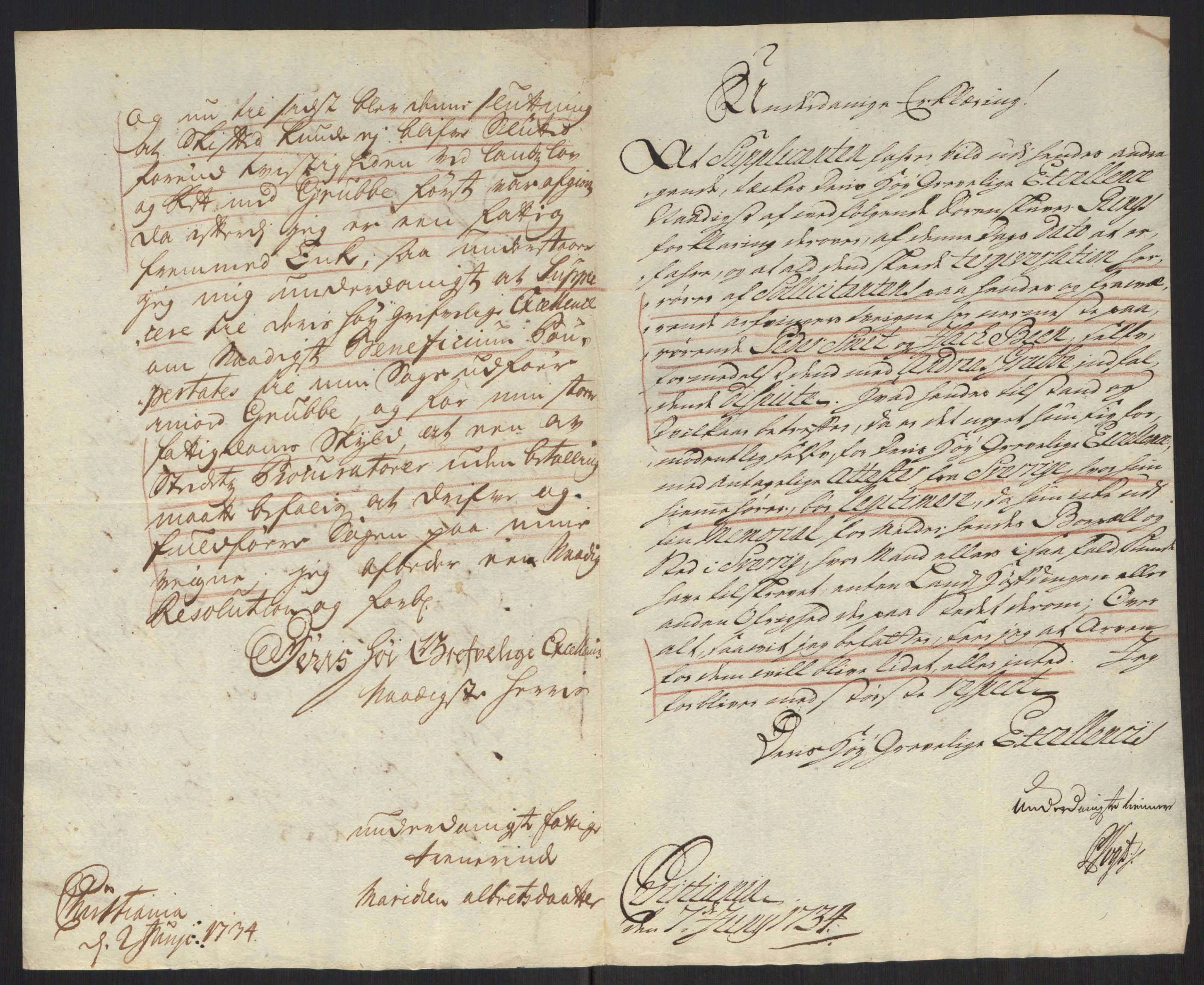 Stattholderembetet 1572-1771, AV/RA-EA-2870/Ef/L0107: Brev fra embetsmenn og andre, 1733-1734, p. 268