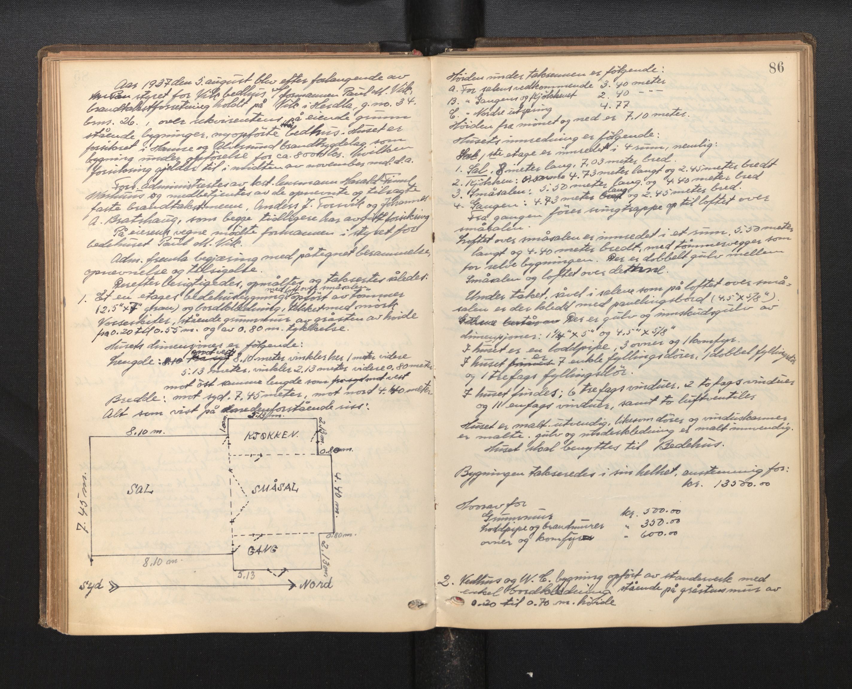 Lensmannen i Herdla, AV/SAB-A-32901/0012/L0001:  Branntakstprotokoll, 1897-1951, p. 85b-86a