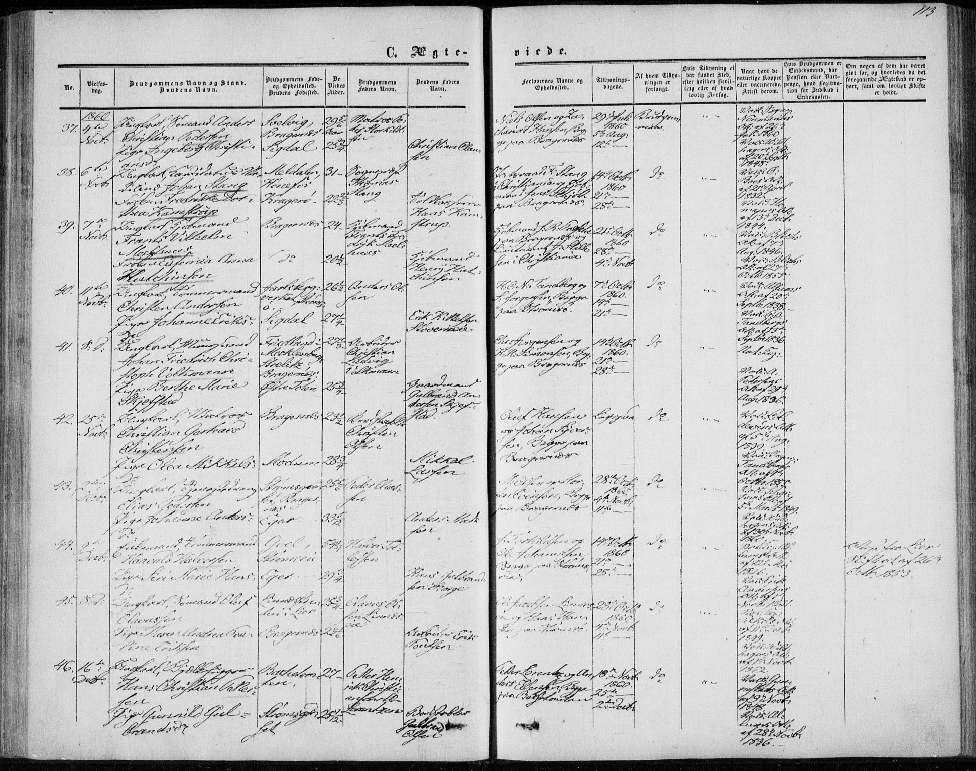 Bragernes kirkebøker, AV/SAKO-A-6/F/Fc/L0002: Parish register (official) no. III 2, 1854-1865, p. 113