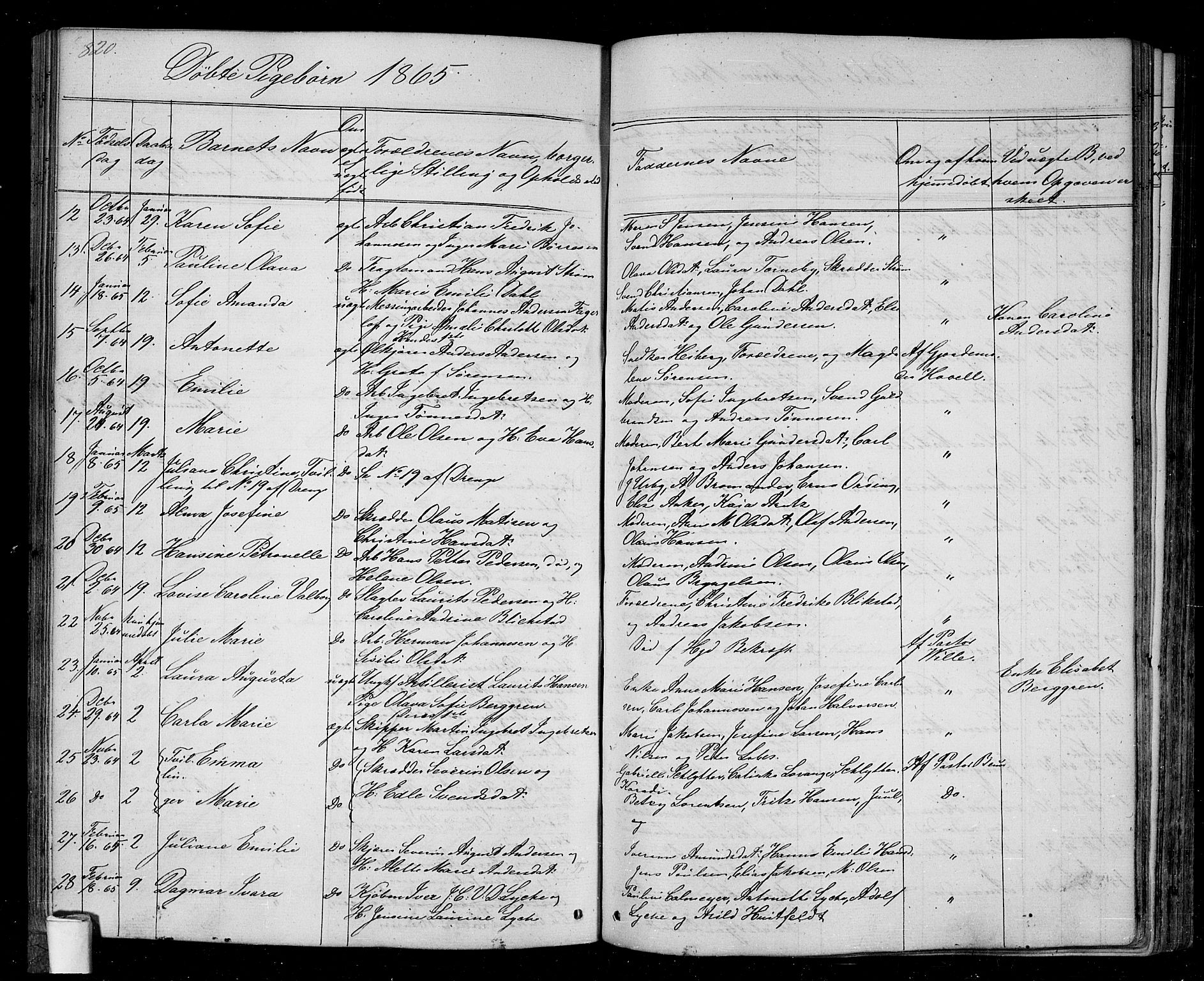 Halden prestekontor Kirkebøker, SAO/A-10909/G/Ga/L0005b: Parish register (copy) no. 5B, 1864-1868, p. 820