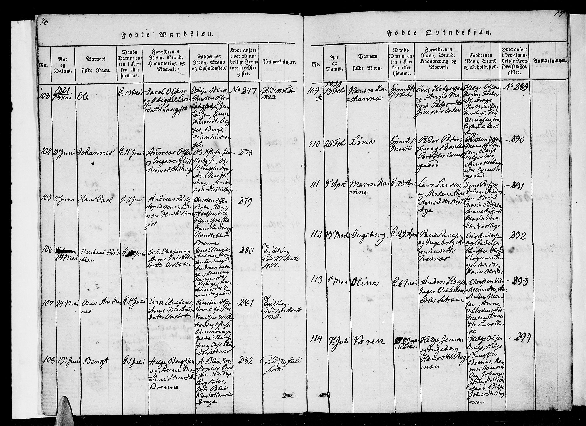 Ministerialprotokoller, klokkerbøker og fødselsregistre - Nordland, SAT/A-1459/847/L0665: Parish register (official) no. 847A05, 1818-1841, p. 16-17