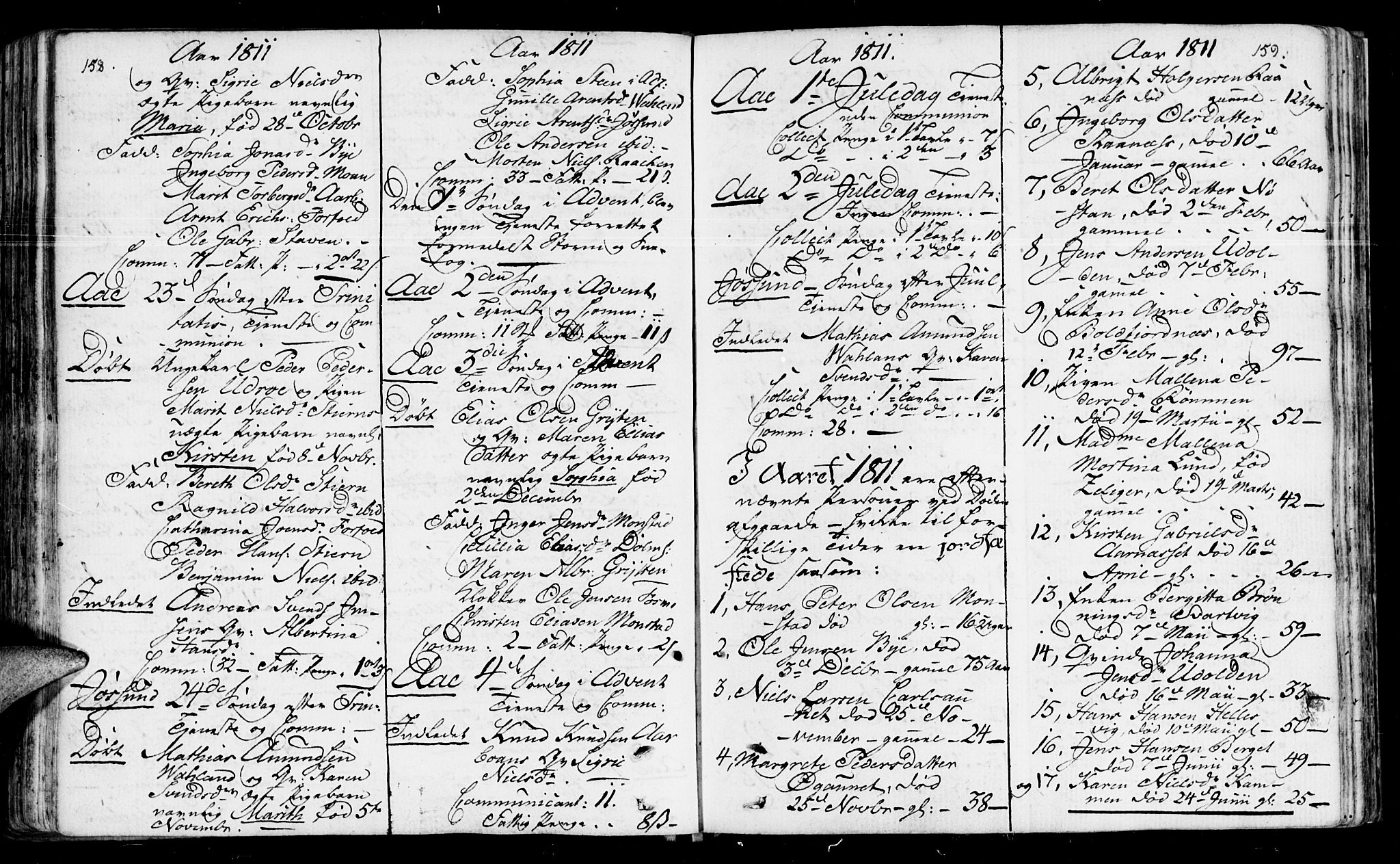 Ministerialprotokoller, klokkerbøker og fødselsregistre - Sør-Trøndelag, SAT/A-1456/655/L0674: Parish register (official) no. 655A03, 1802-1826, p. 158-159