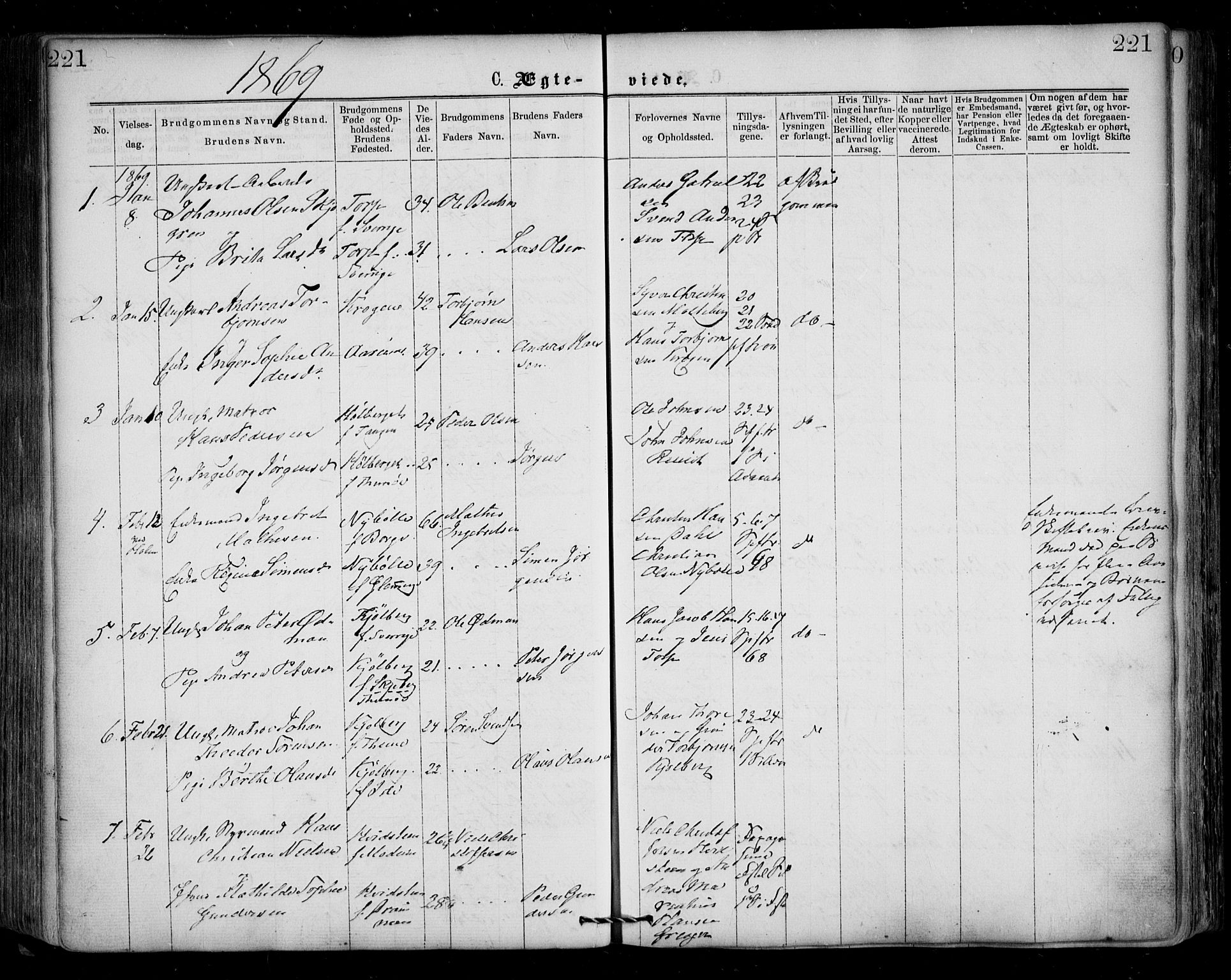 Borge prestekontor Kirkebøker, SAO/A-10903/F/Fa/L0006: Parish register (official) no. I 6, 1861-1874, p. 221