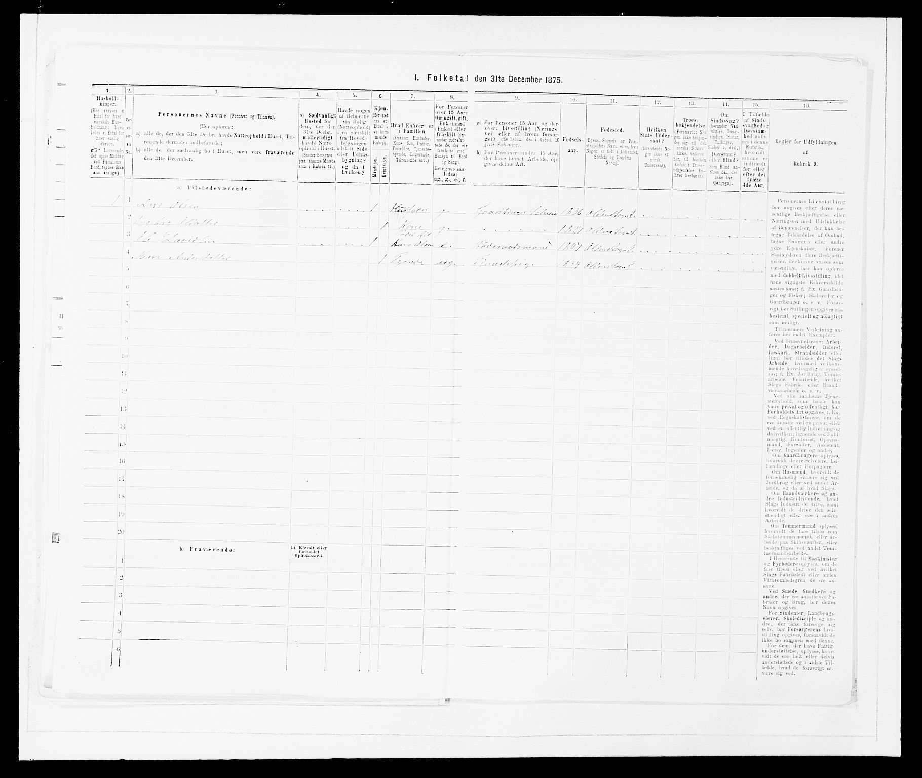 SAB, 1875 Census for 1447P Innvik, 1875, p. 912