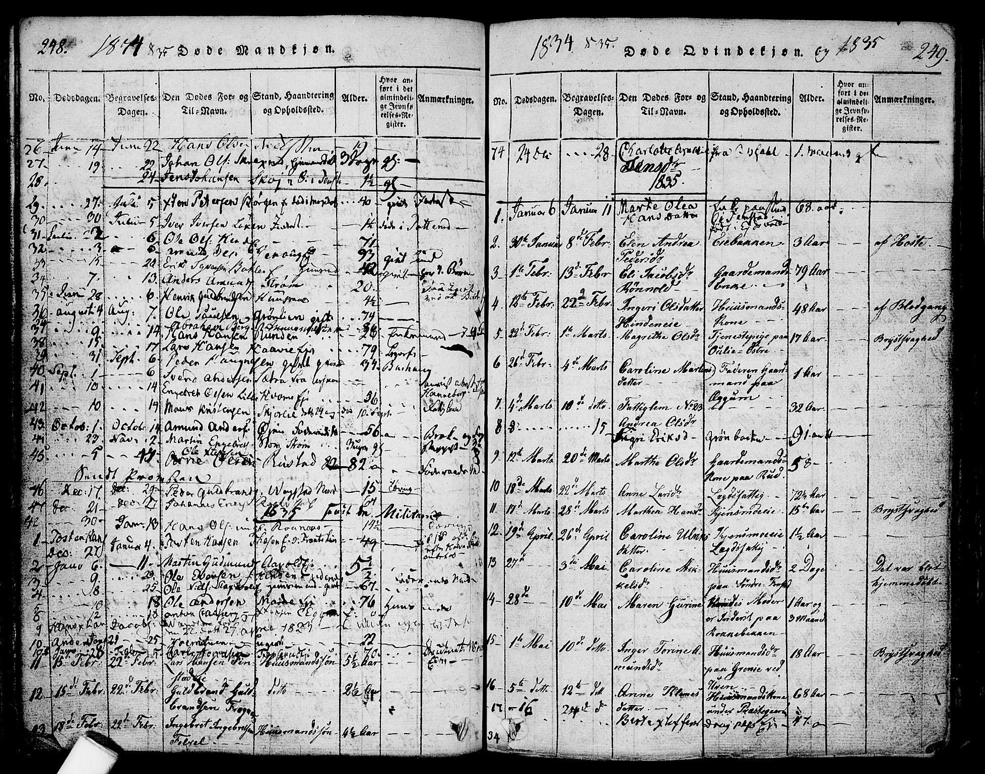 Nes prestekontor Kirkebøker, SAO/A-10410/F/Fa/L0005: Parish register (official) no. I 5, 1815-1835, p. 248-249