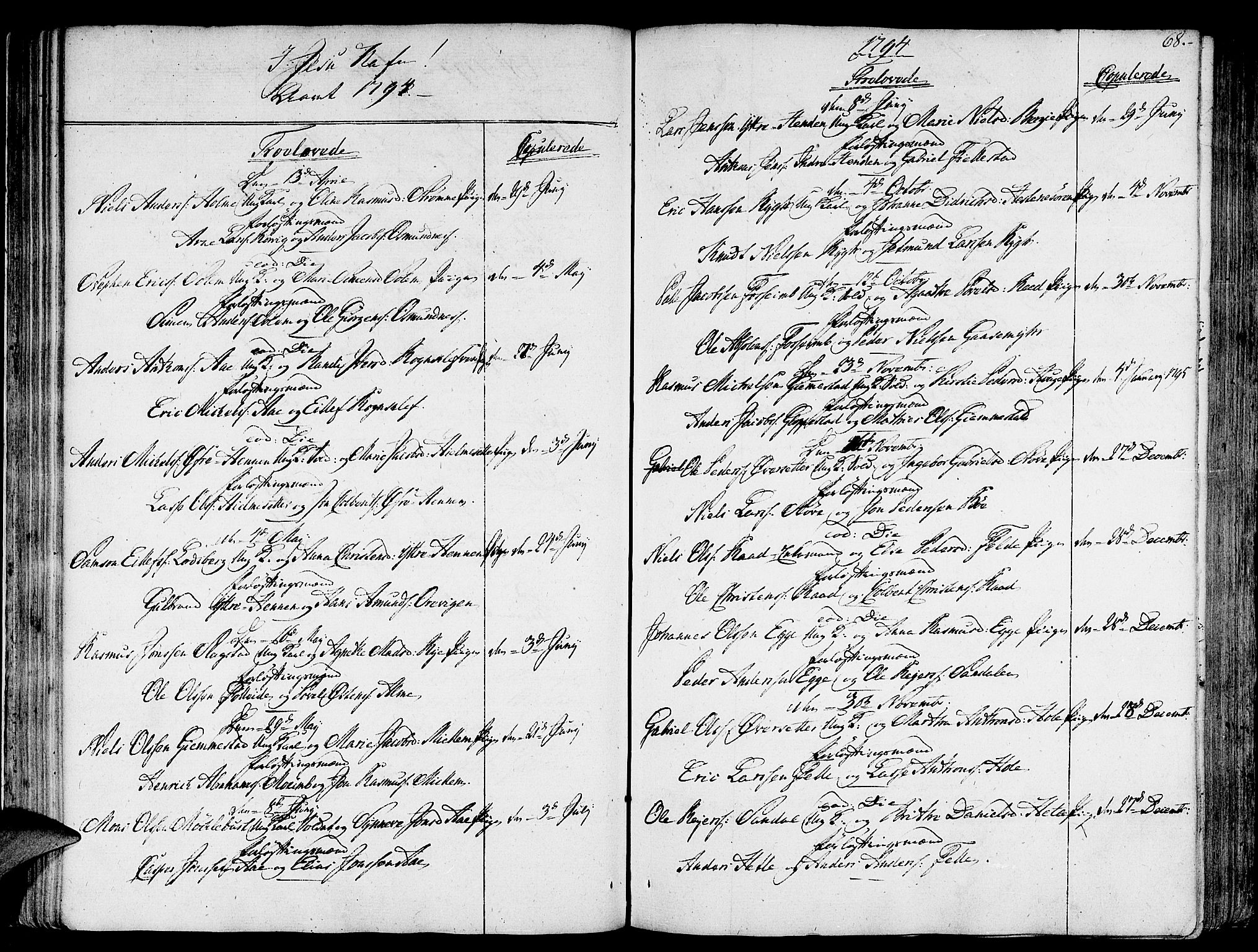 Gloppen sokneprestembete, AV/SAB-A-80101/H/Haa/Haaa/L0005: Parish register (official) no. A 5, 1785-1815, p. 68