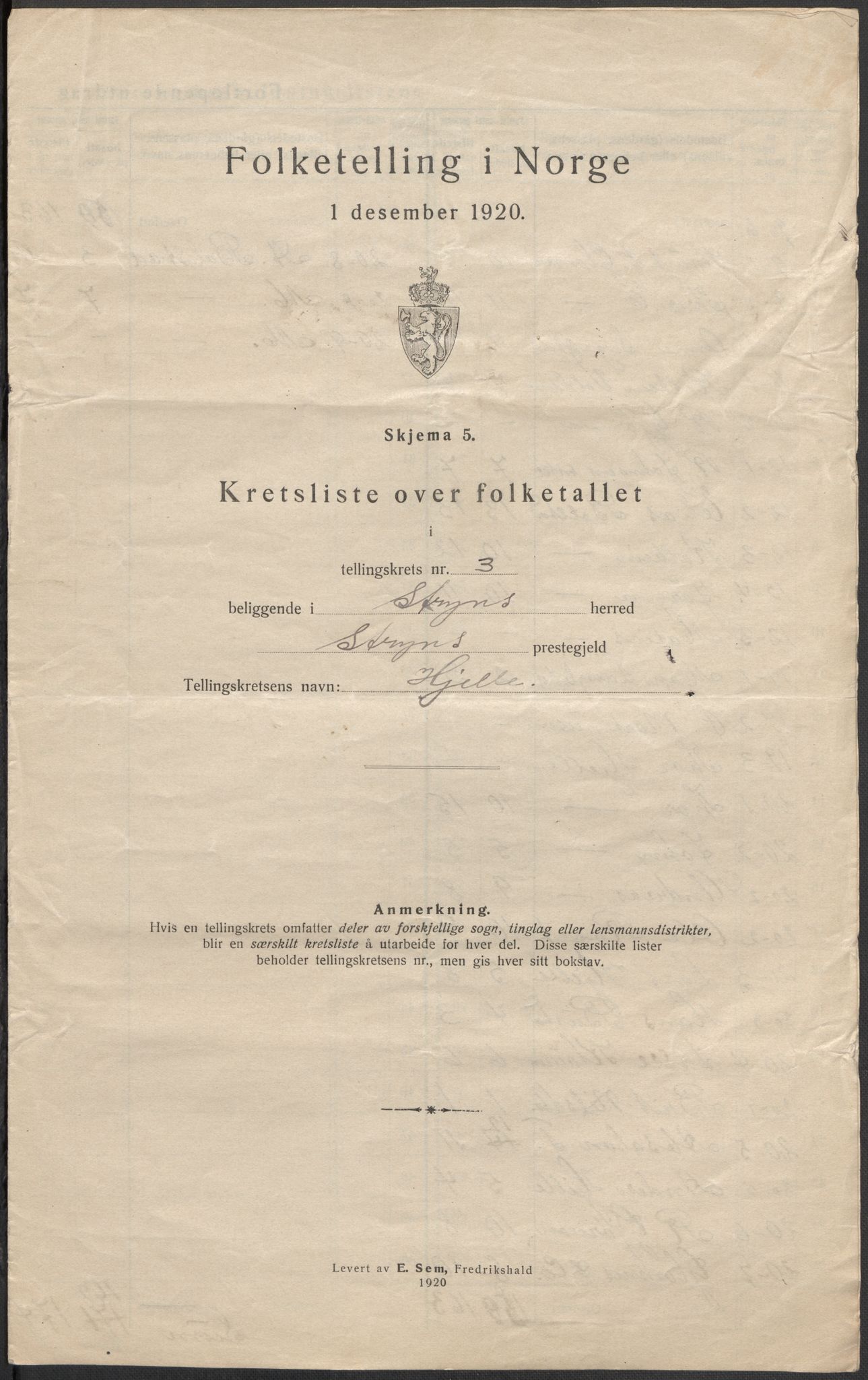 SAB, 1920 census for Stryn, 1920, p. 11