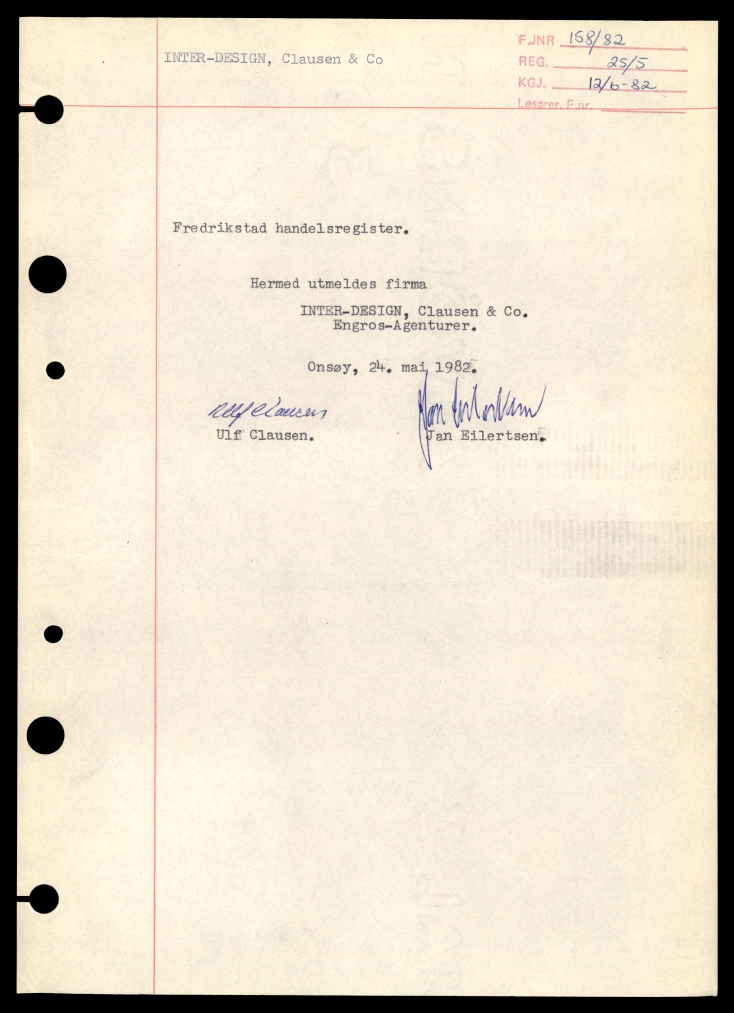 Fredrikstad tingrett, AV/SAT-A-10473/K/Kb/Kba/L0021: Enkeltmannsforetak, aksjeselskap og andelslag, Int-Je, 1944-1990, p. 1