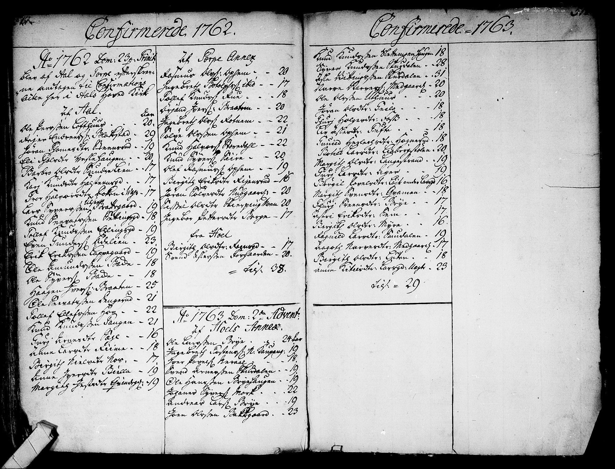 Ål kirkebøker, SAKO/A-249/F/Fa/L0001: Parish register (official) no. I 1, 1744-1769, p. 517-518